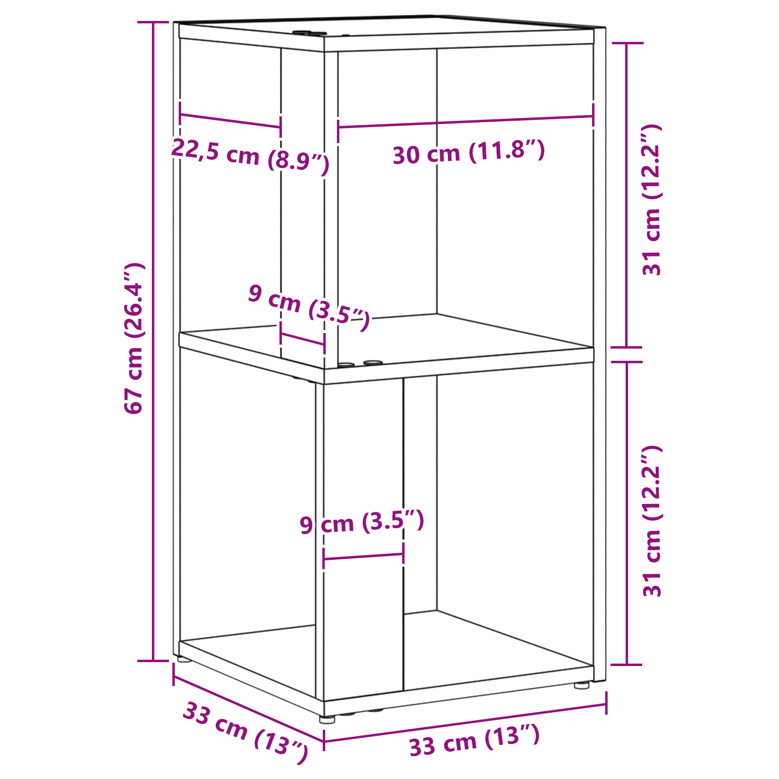 Corner Cabinet Black Oak 33x33x67 cm Engineered Wood - Image 8