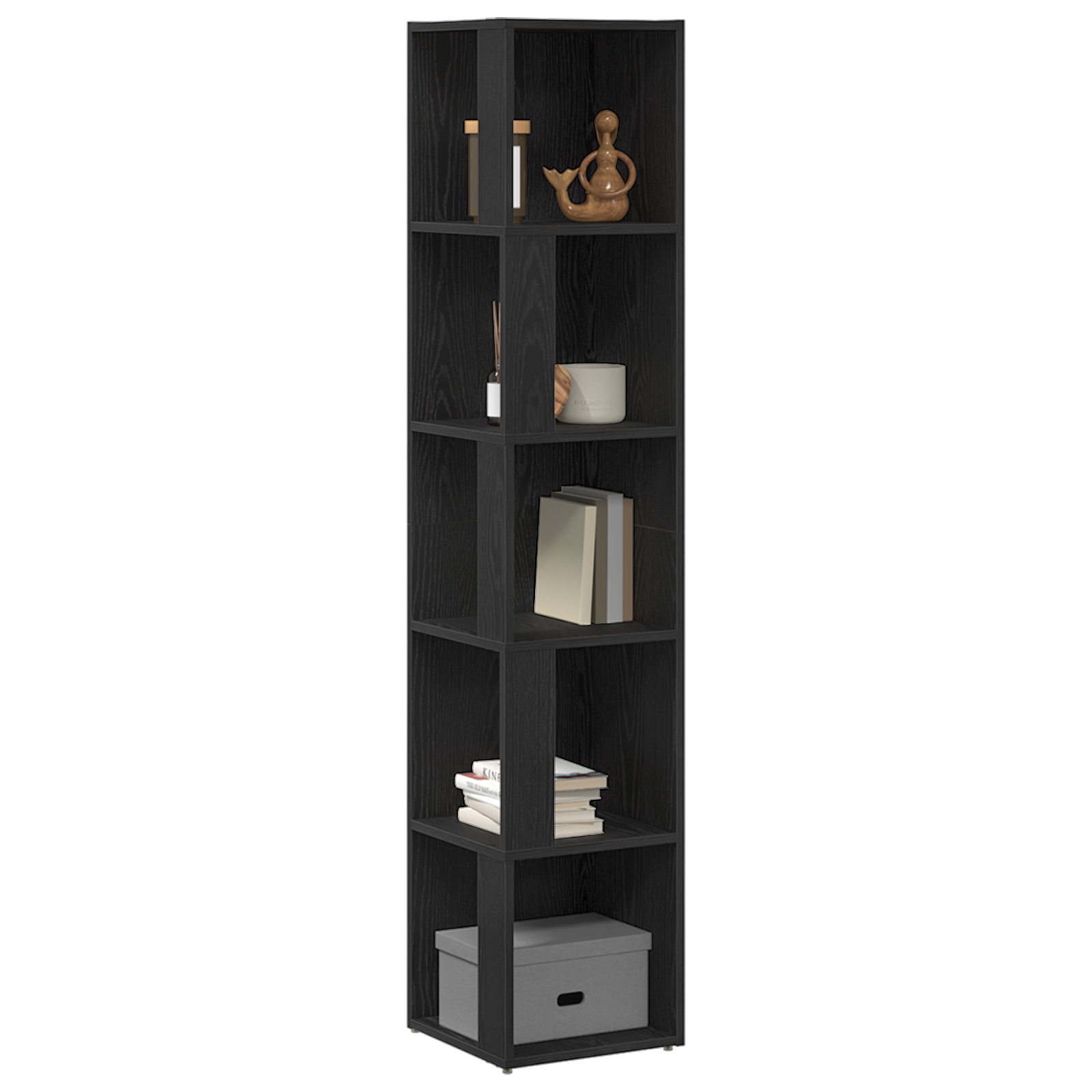 Thumbnail - vidaXL Eckschrank Schwarz Eiche 33x33x164,5 cm Holzwerkstoff
