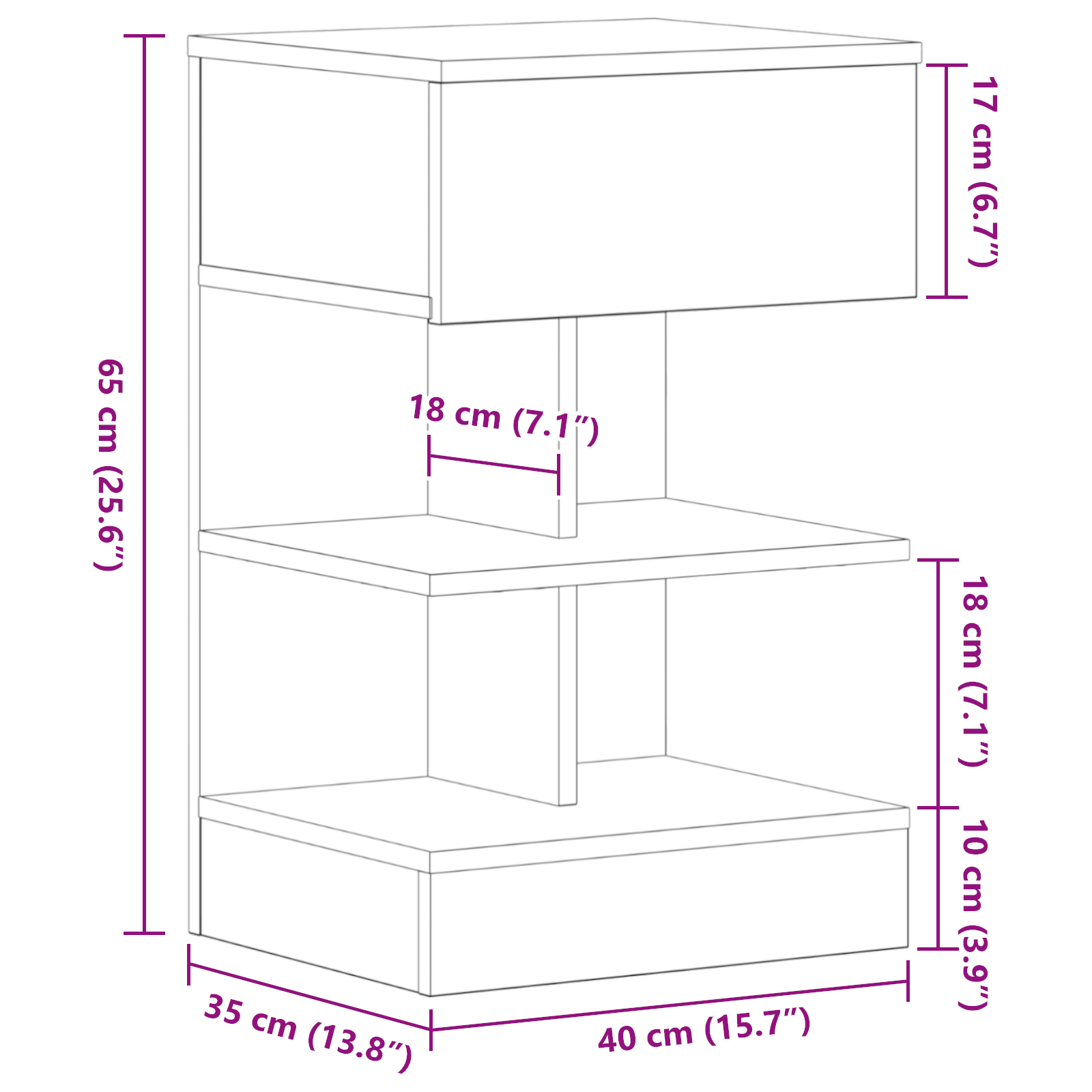 Bedside Cabinet Black Oak 40x35x65 cm Engineered Wood - Image 11