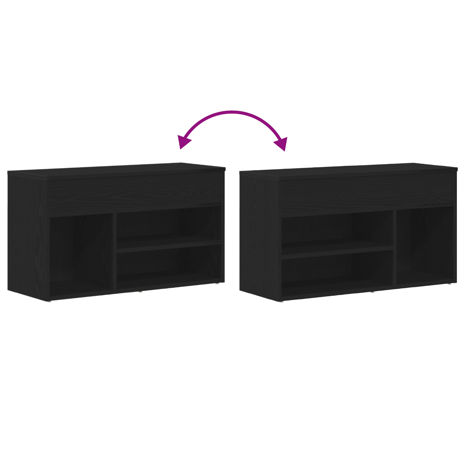 Hall Bench Black Oak 60x30x45 cm Engineered Wood - Image 10