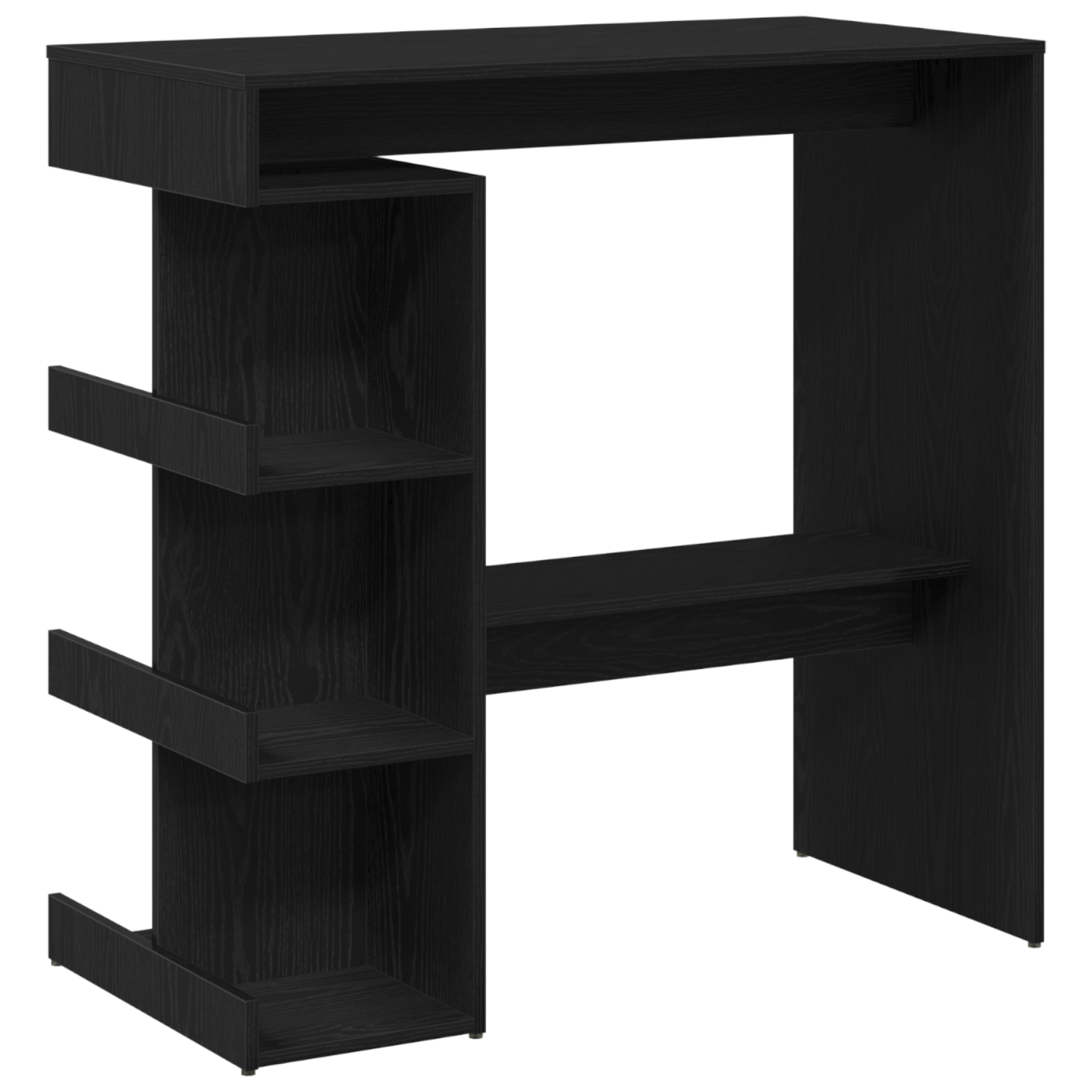 Black Oak Bar Table with Storage Rack, 100x50x101.5 cm - Image 2