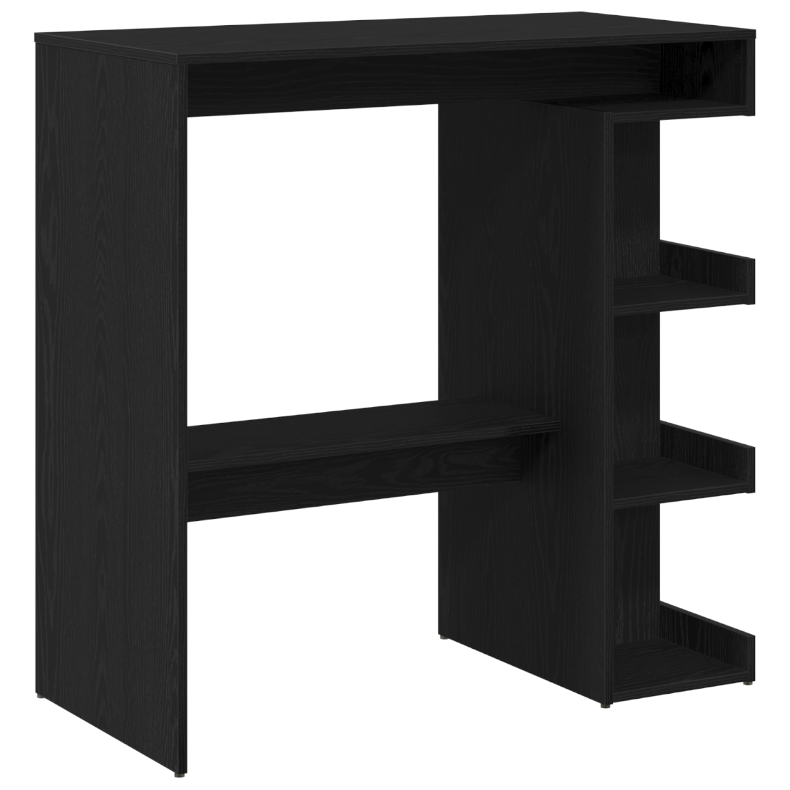 Black Oak Bar Table with Storage Rack, 100x50x101.5 cm - Image 5