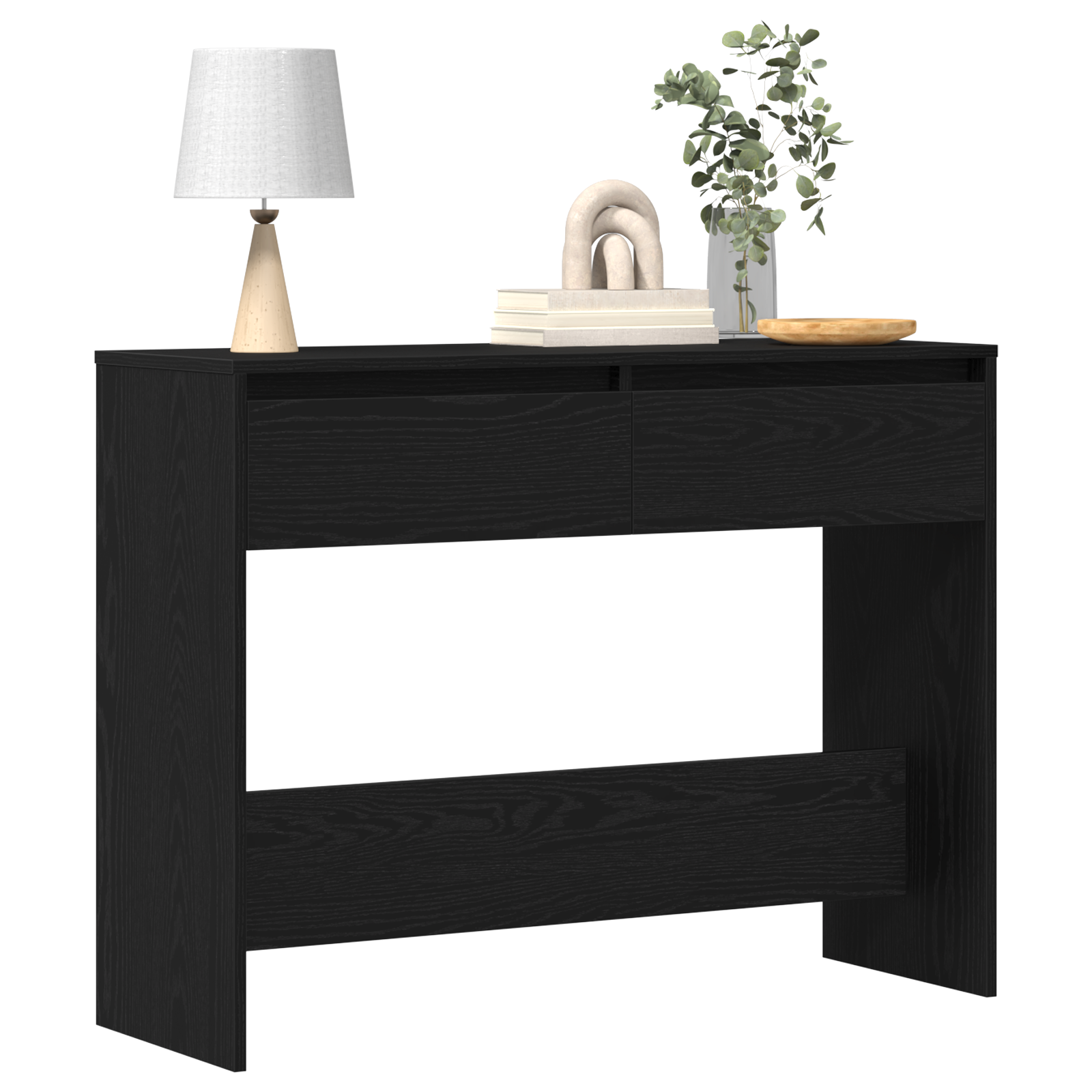 Black Oak Console Table - 100x35x76.5 cm - Engineered Wood - Image 3