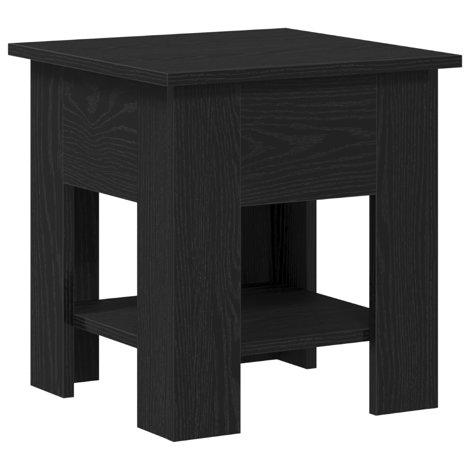 Coffee Table Black Oak 40x40x42 cm Engineered Wood - Image 2
