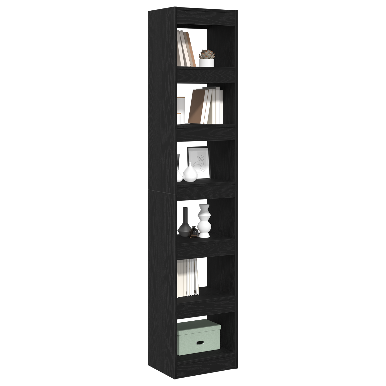 Thumbnail - vidaXL Bücherregal Schwarz Eiche 40x30x198 cm Holzwerkstoff