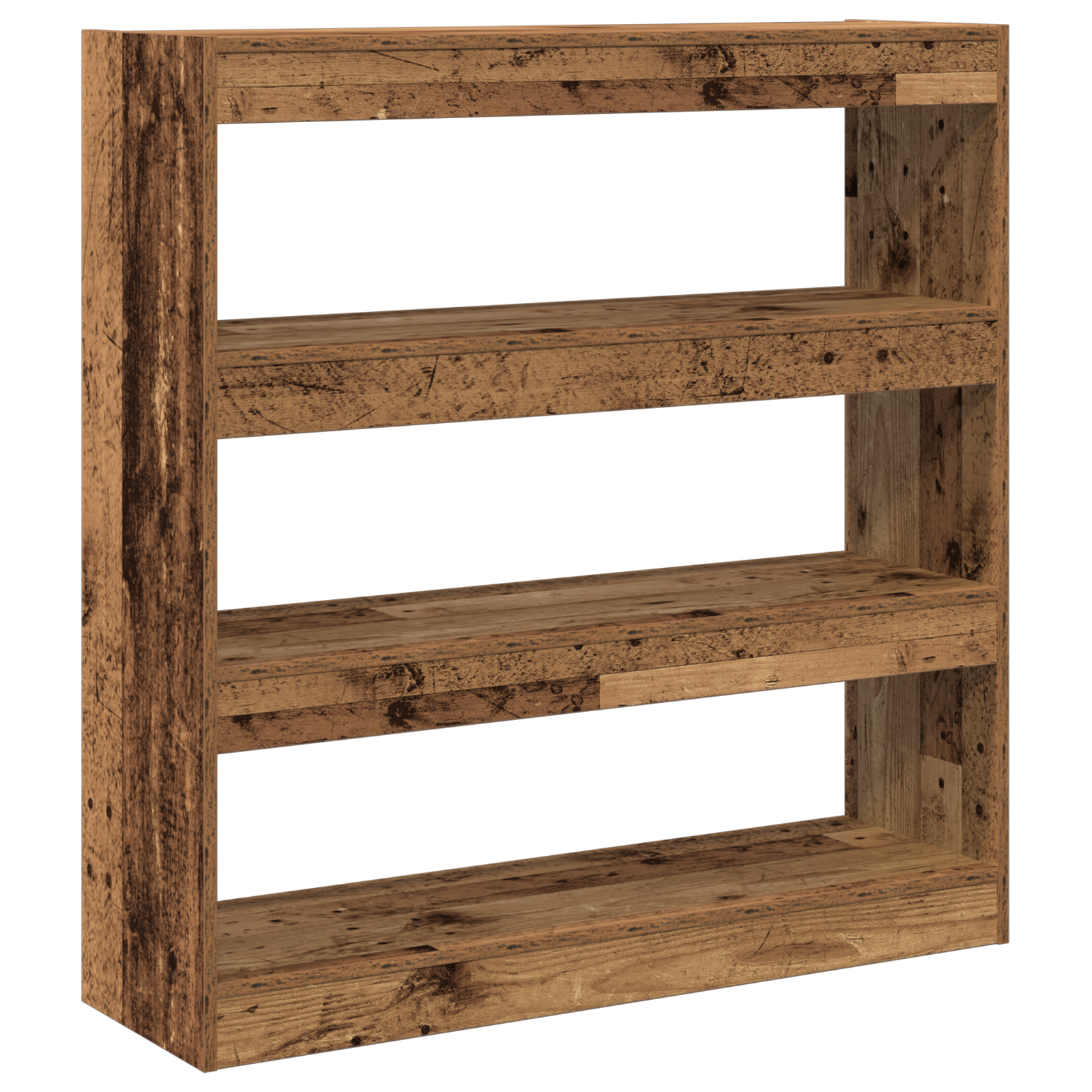 Book Cabinet/Room Divider - Rustic Wood - 100x30x103cm - Engineered Wood - Image 2