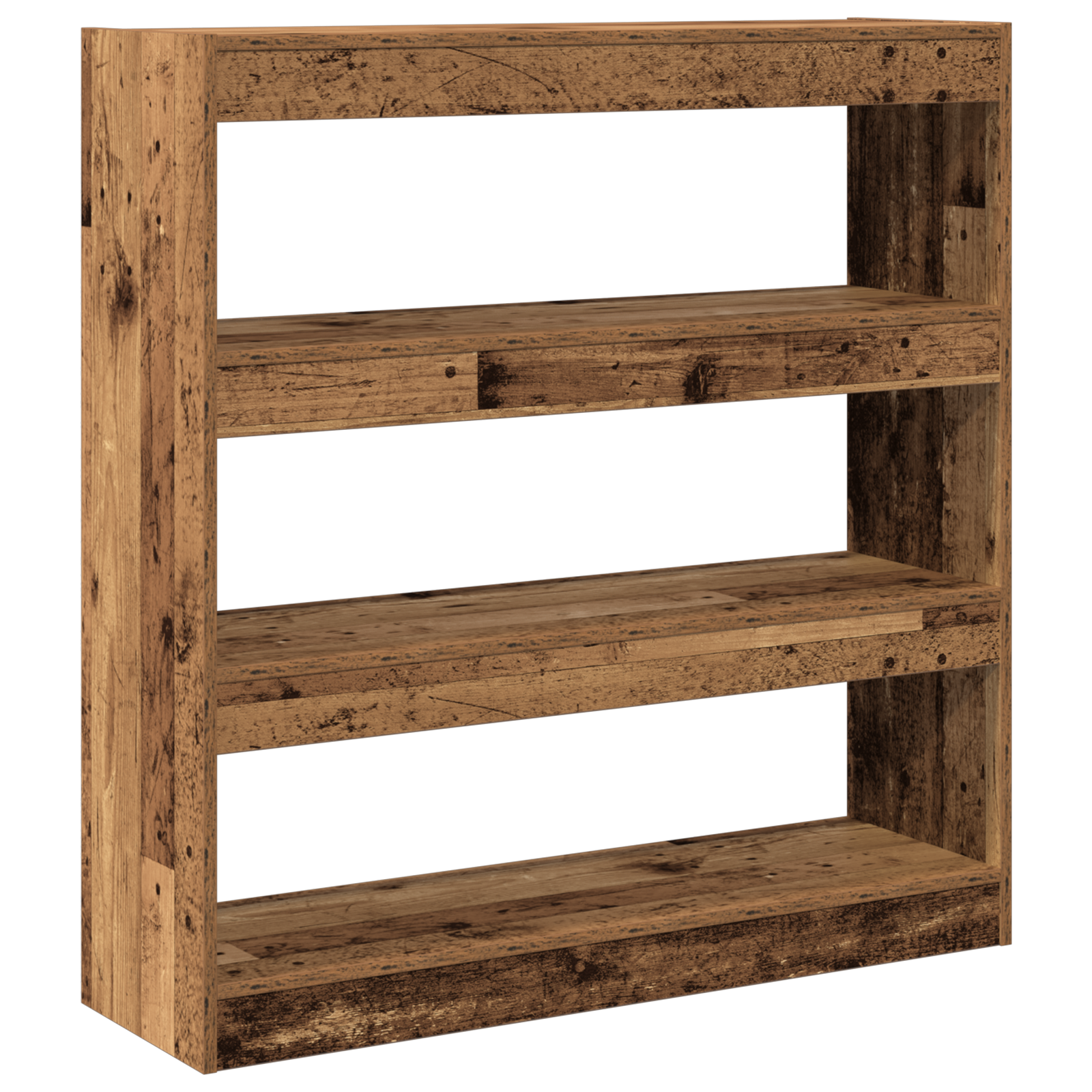 Book Cabinet/Room Divider - Rustic Wood - 100x30x103cm - Engineered Wood - Image 5