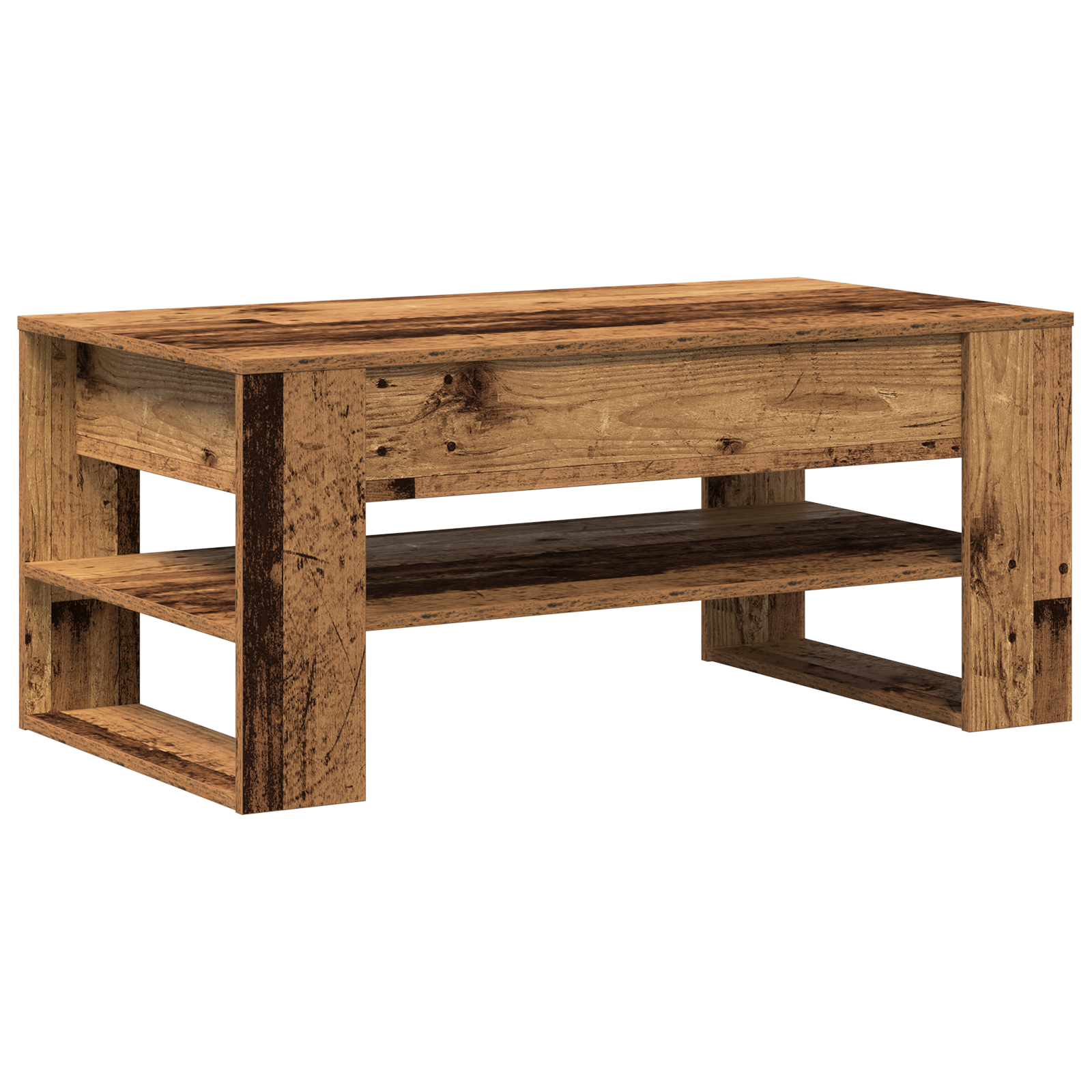 Coffee Table Vintage Wood 102x55x45 cm Made of Engineered Wood - Image 5