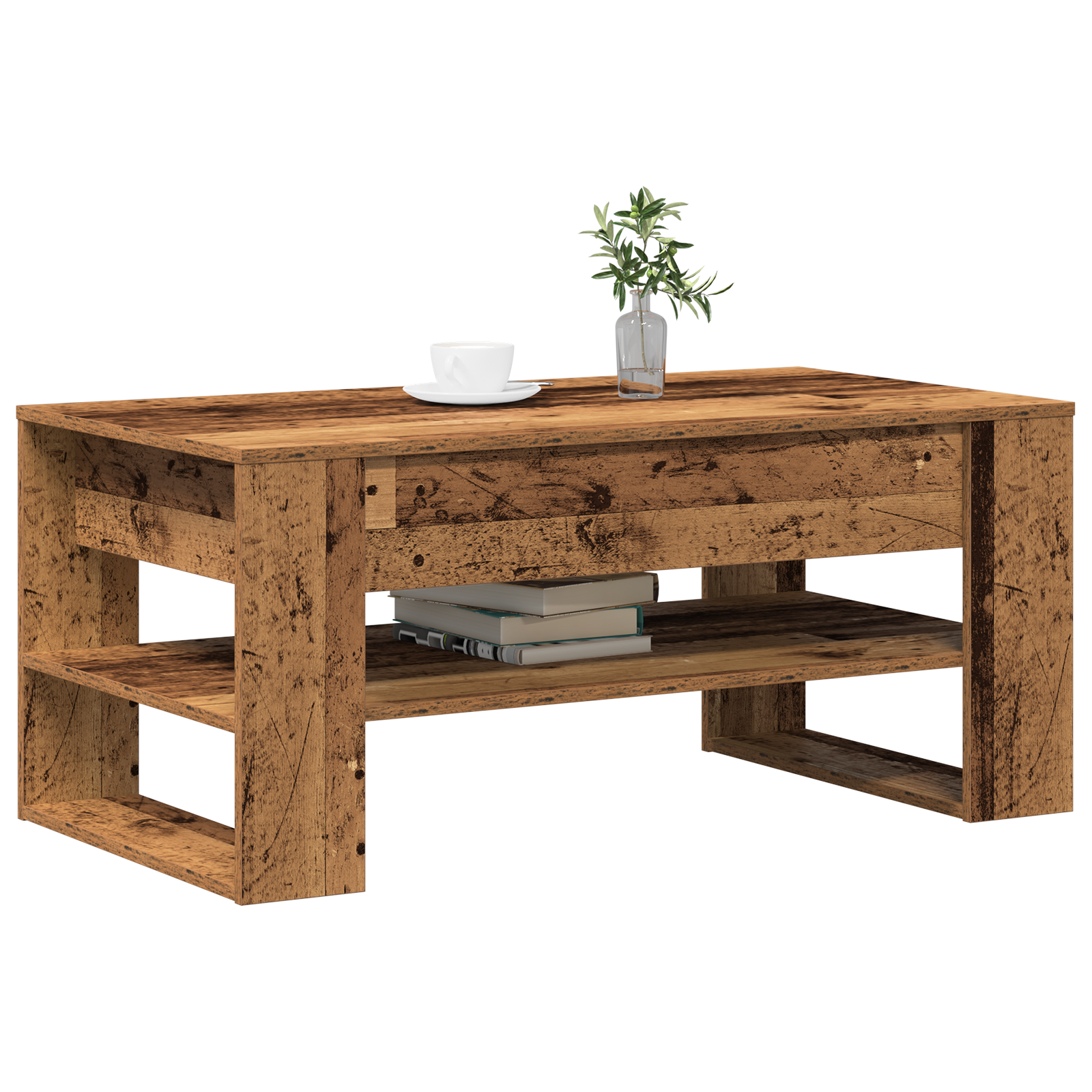 Coffee Table Vintage Wood 102x55x45 cm Made of Engineered Wood - Image 3