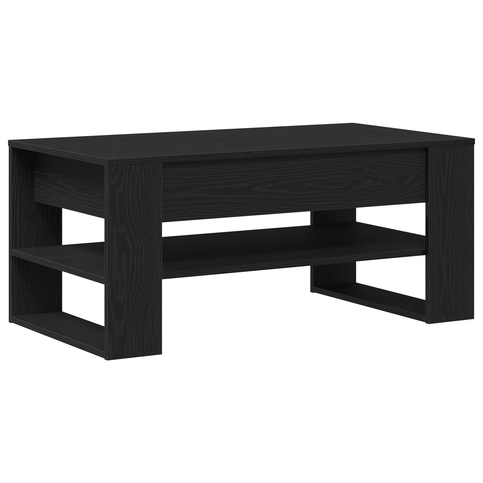 Black Oak Coffee Table - 102x55x45 cm, Made of Engineered Wood - Image 5