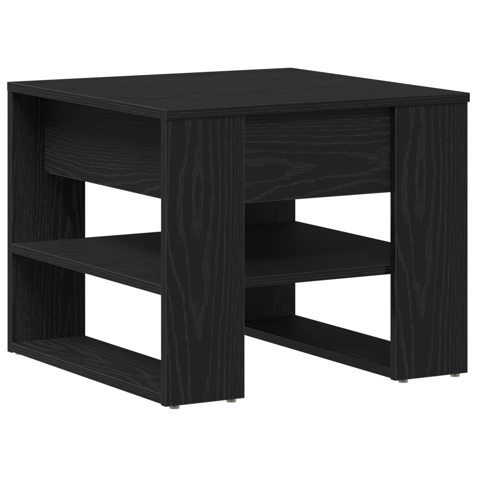 Black Oak Coffee Table 55.5x55x45 cm Made from Engineered Wood - Image 2