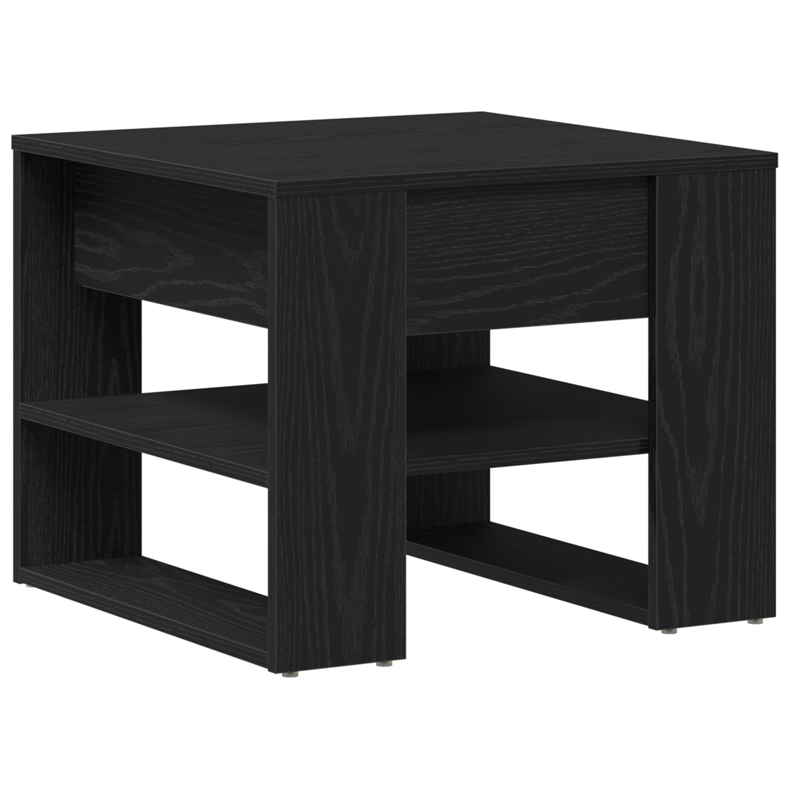 Black Oak Coffee Table 55.5x55x45 cm Made from Engineered Wood - Image 5