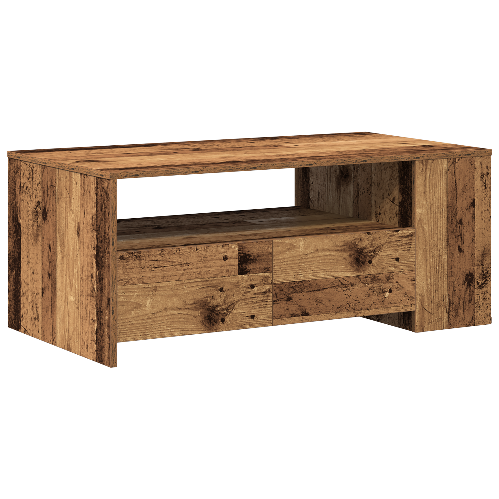 Coffee Table Old Wood 102x55x43,5 cm Engineered Wood - Image 2