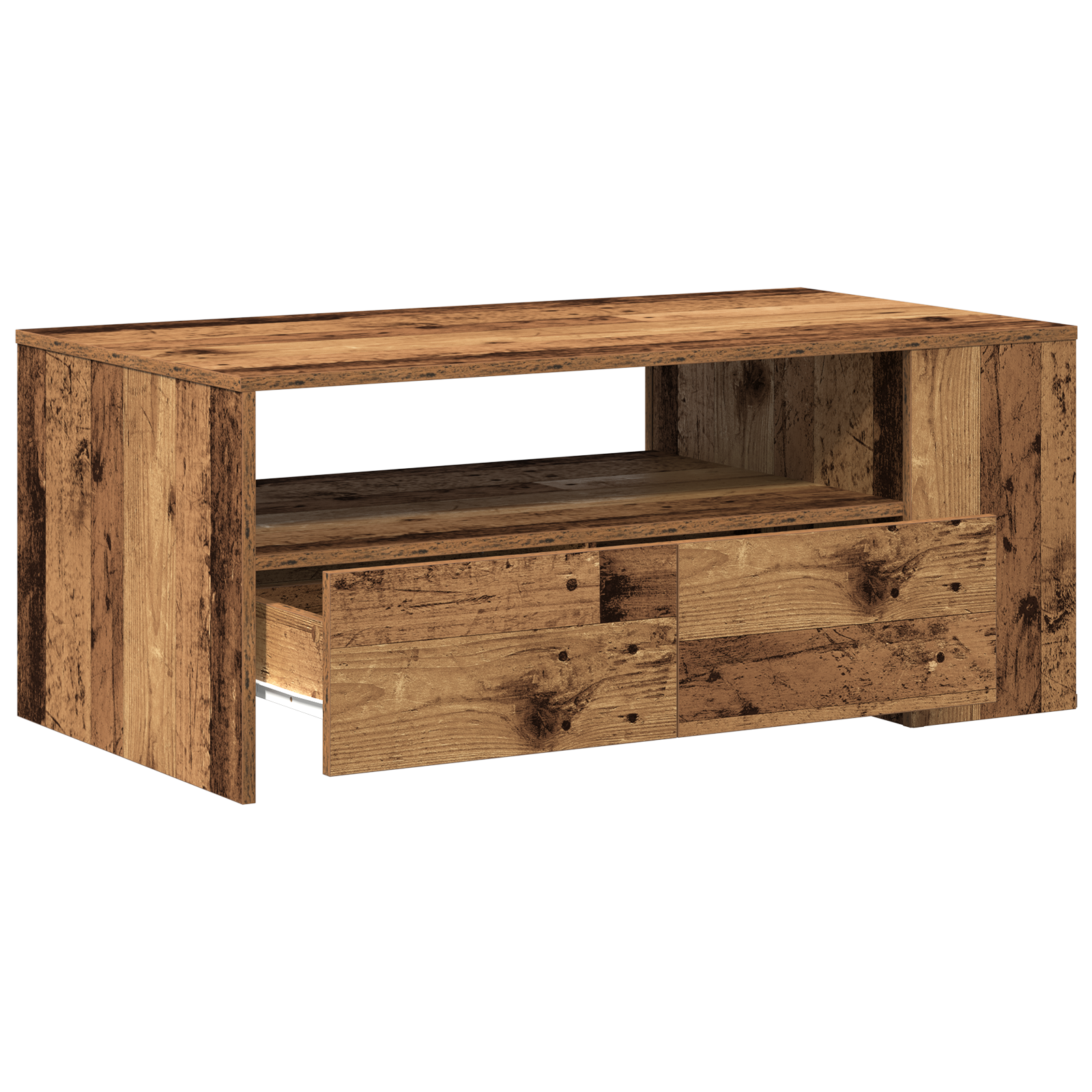 Coffee Table Old Wood 102x55x43,5 cm Engineered Wood - Image 5