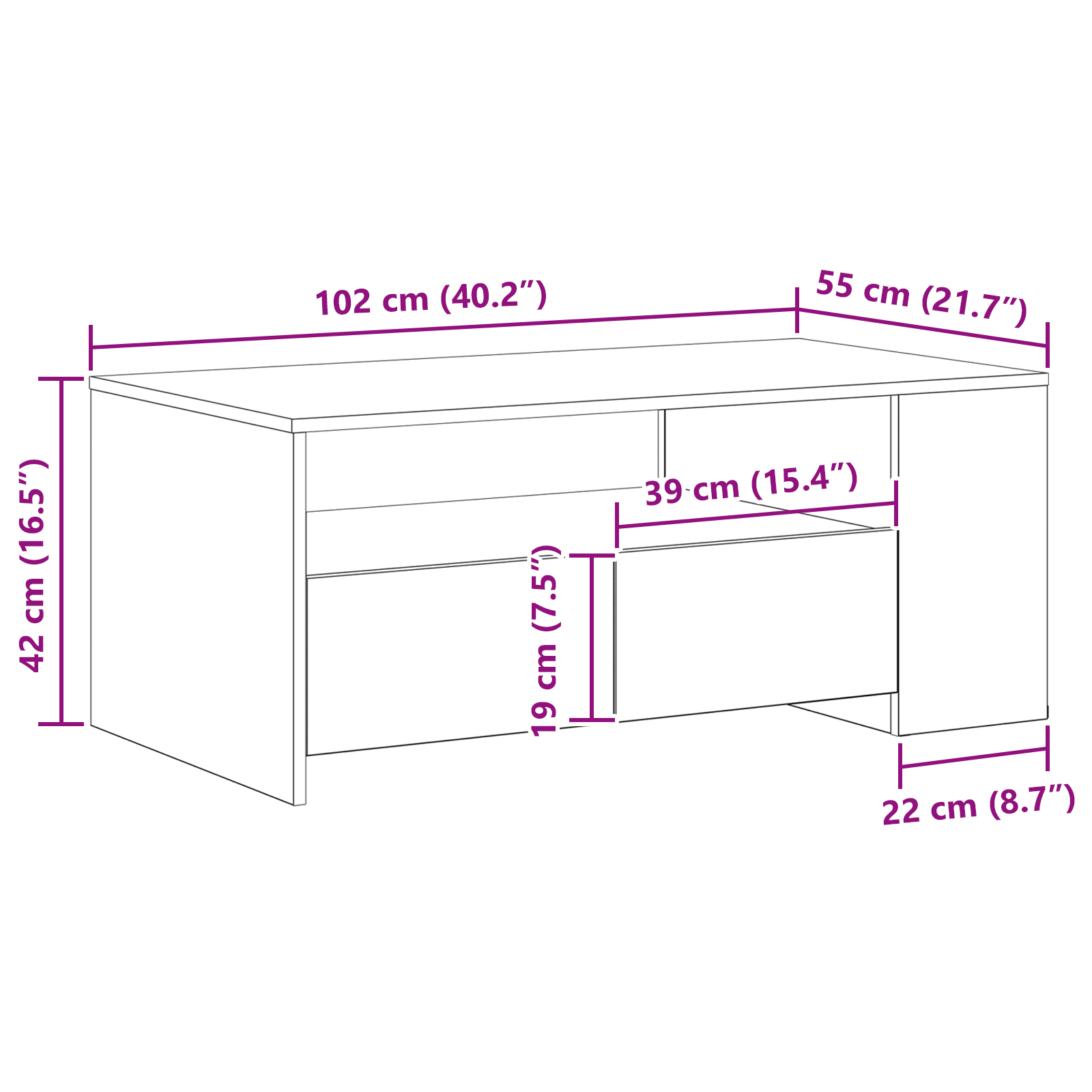 Coffee Table Old Wood 102x55x43,5 cm Engineered Wood - Image 10