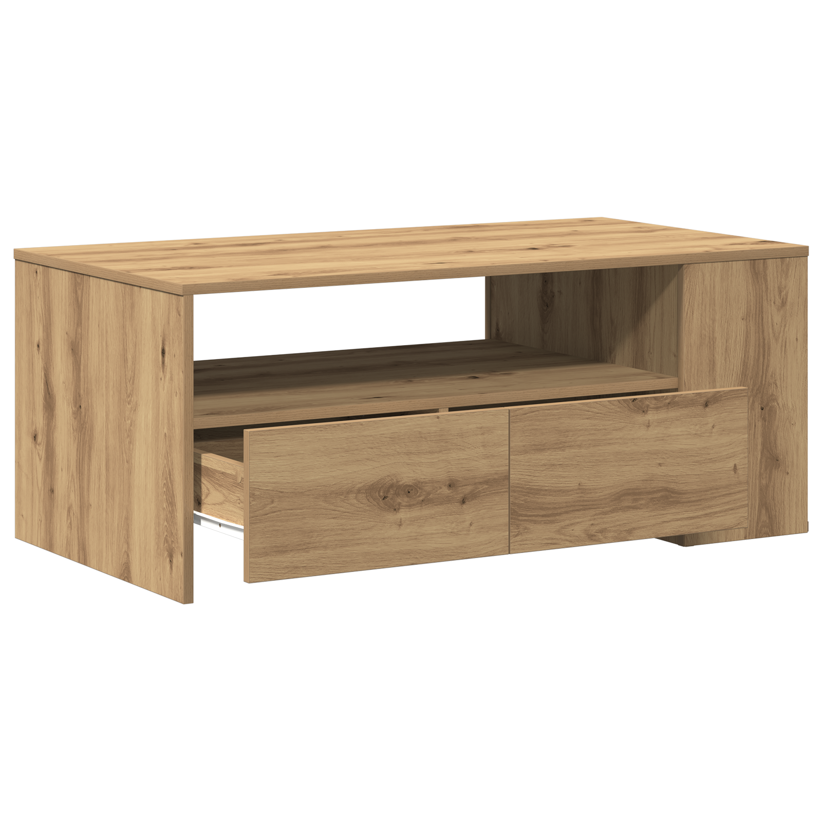 Coffee Table - Artisan Oak - 102x55x43.5 cm - Made of Engineered Wood - Image 5