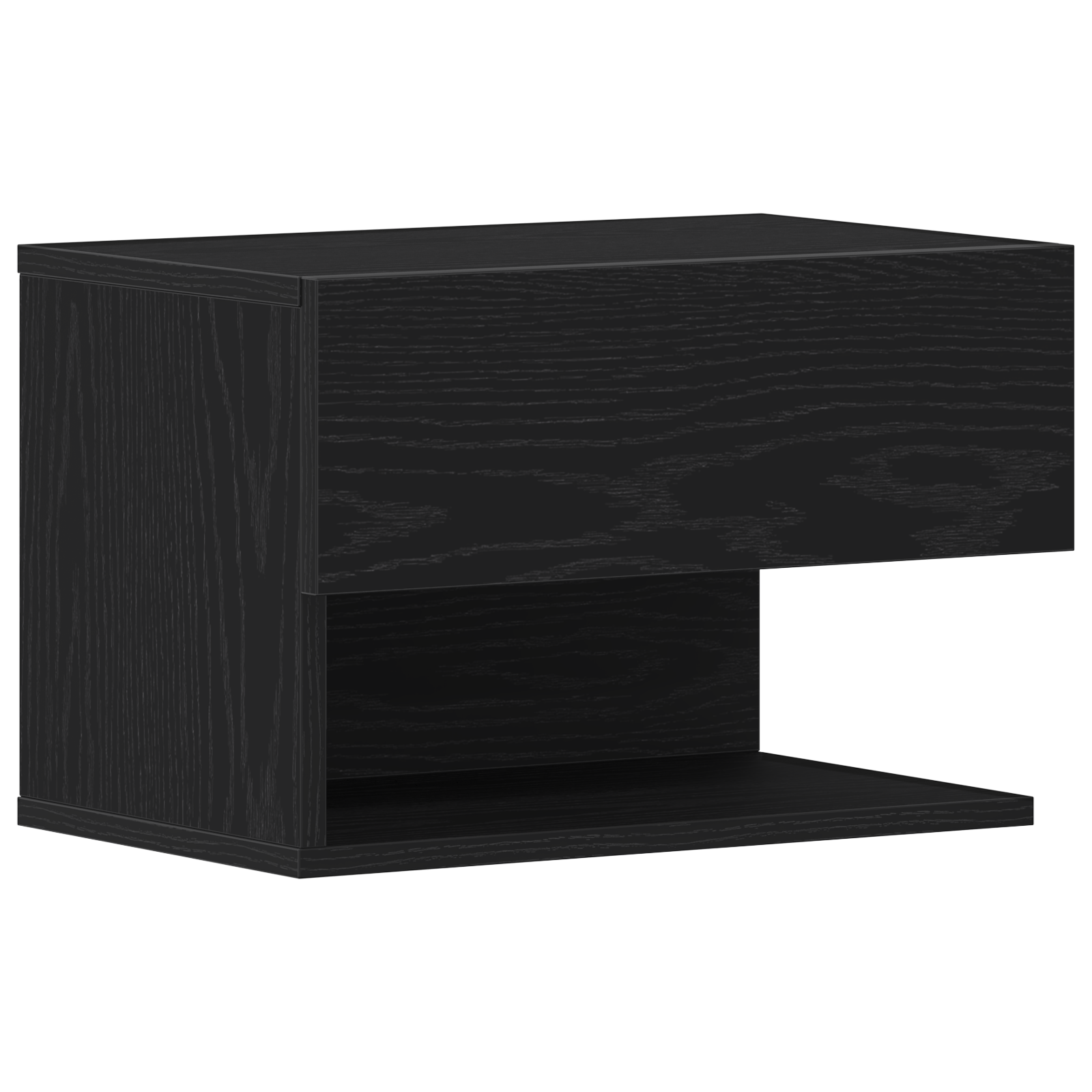 Wall-Mounted Nightstand in Black Oak with Engineered Wood - Image 2