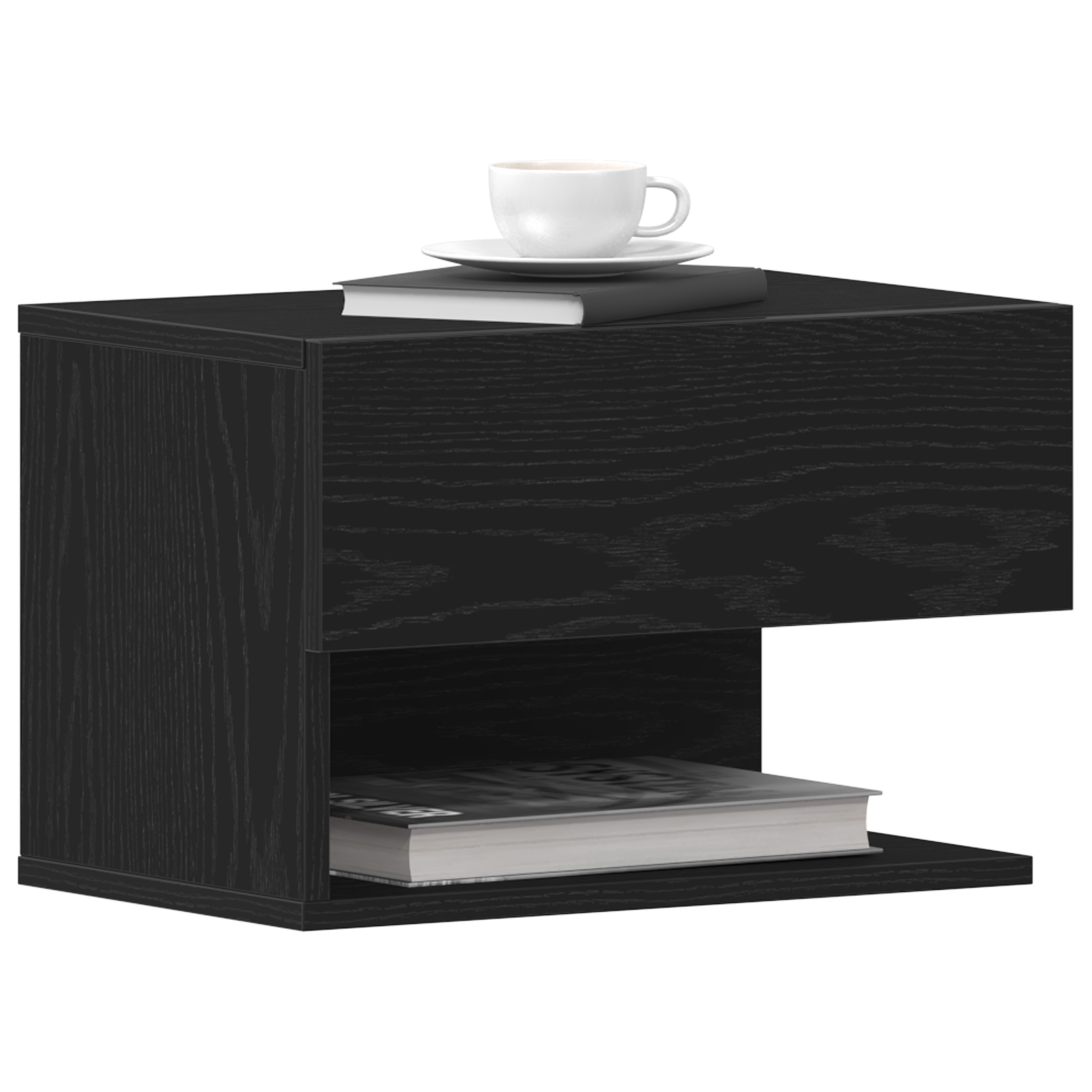 Wall-Mounted Nightstand in Black Oak with Engineered Wood - Image 3