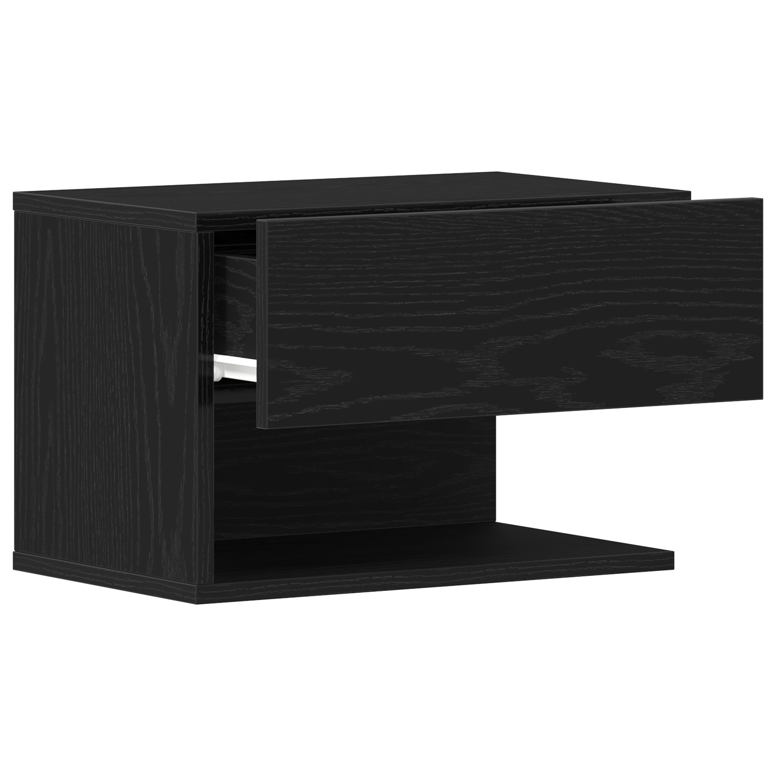 Wall-Mounted Bedside Cabinets (Set of 2) - Black Oak Engineered Wood - Image 5