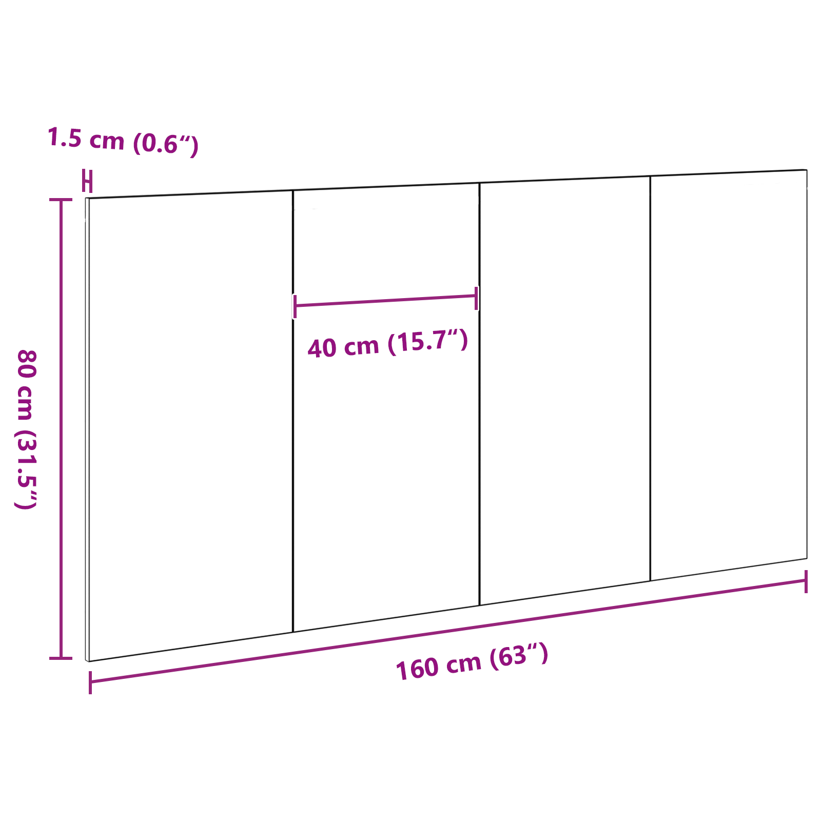 Black Oak Headboard 160x1.5x80 cm Made from Engineered Wood - Image 7