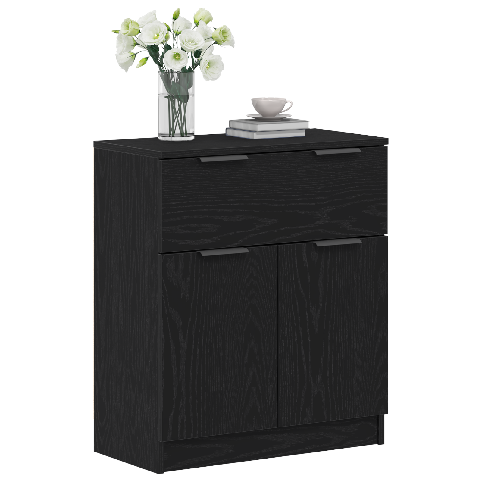 Black Oak Sideboard 60x30x70 cm Engineered Wood - Image 3