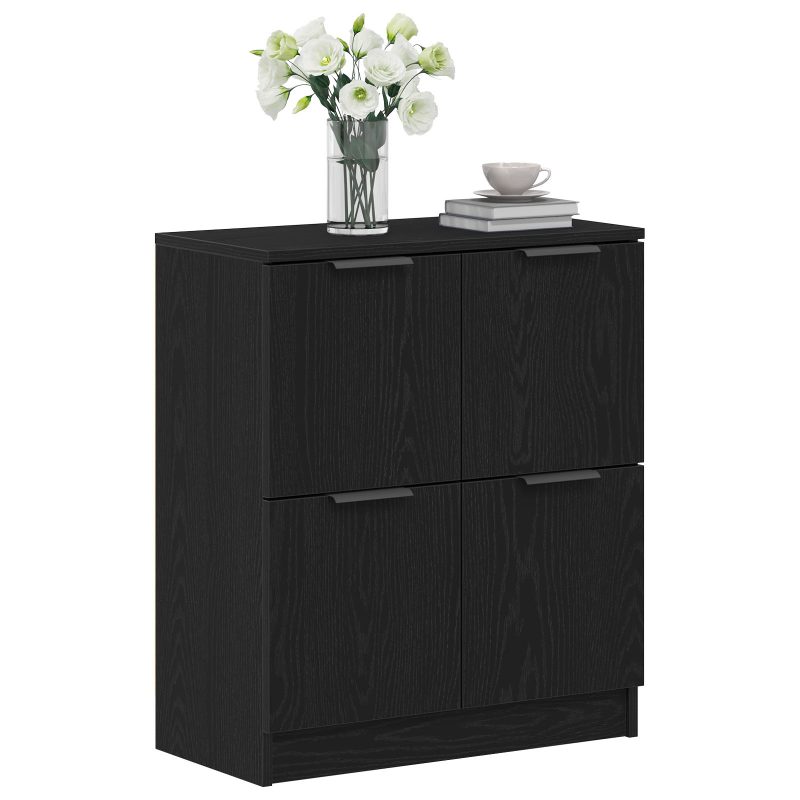 Thumbnail - vidaXL Schwarzer Eichen Sideboard - 60 x 30 x 70 cm - Aus hochwertigem Holzwerkstoff