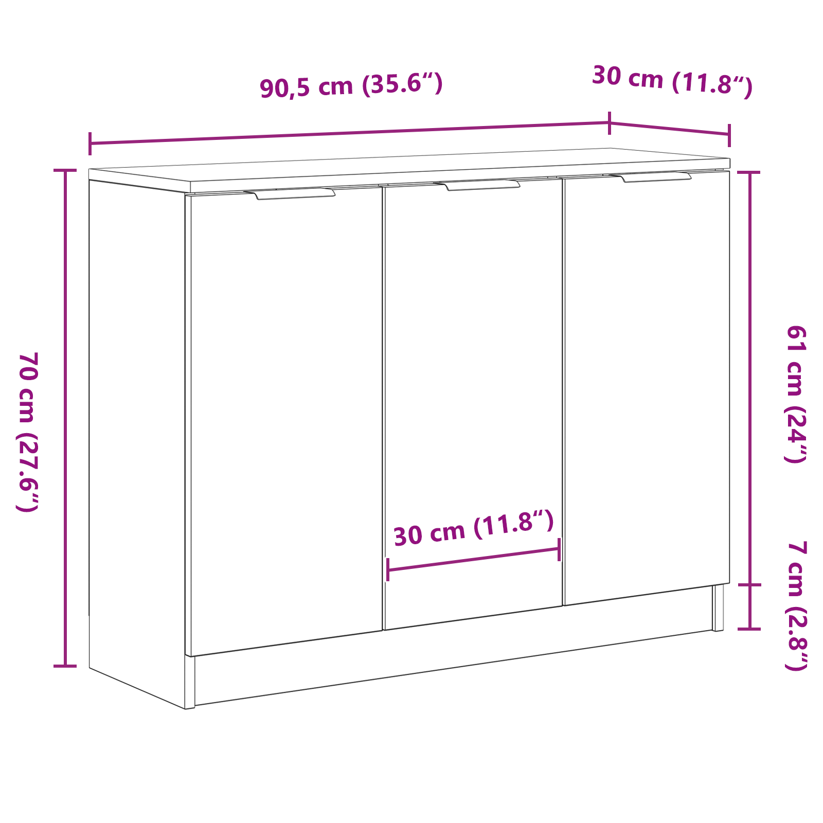Sideboard Cupboard Home Storage Highboard Side Cabinet Engineered Wood vidaXL - Picture 21 of 111