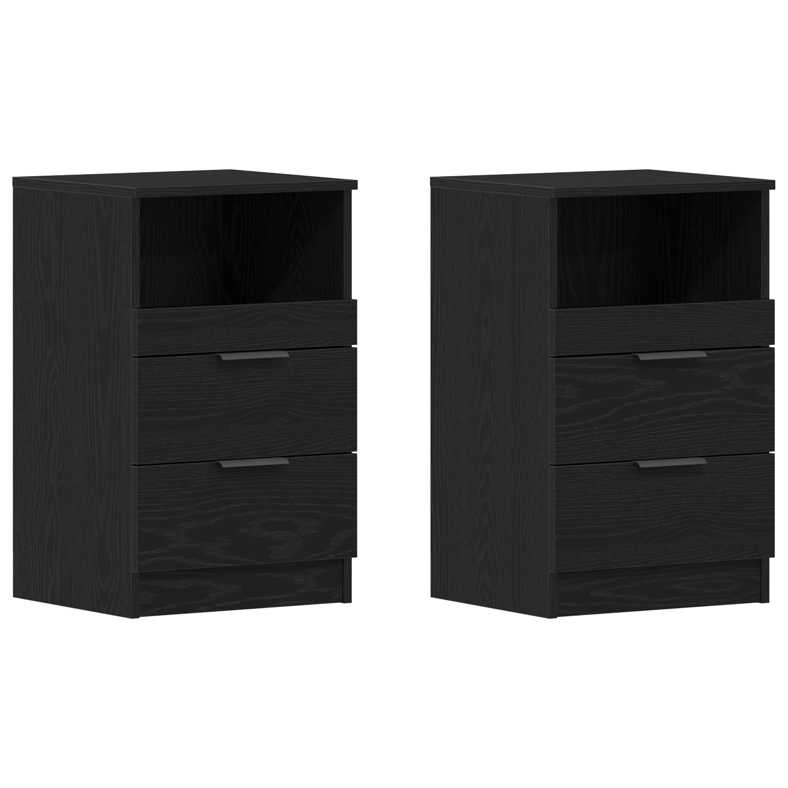 Bedside Cabinets 2 pcs Black Oak 40x35x65 cm Engineered Wood - Image 2