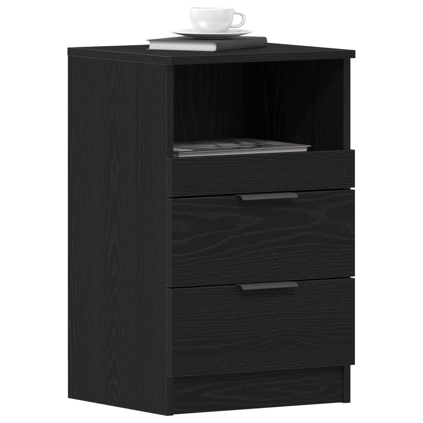 Bedside Cabinets 2 pcs Black Oak 40x35x65 cm Engineered Wood - Image 3