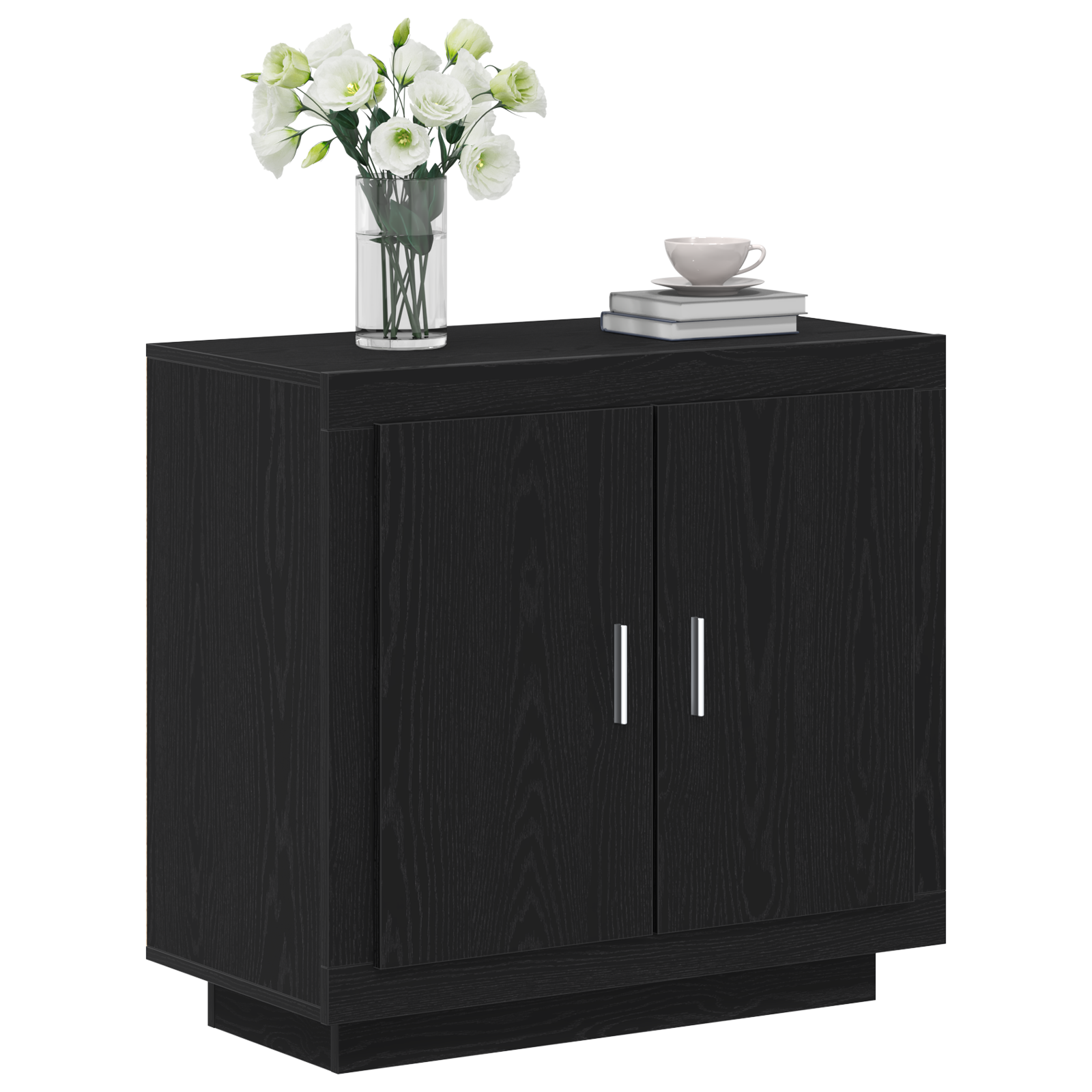 Sideboard Black Oak 80x40x75 cm Engineered Wood - Image 3