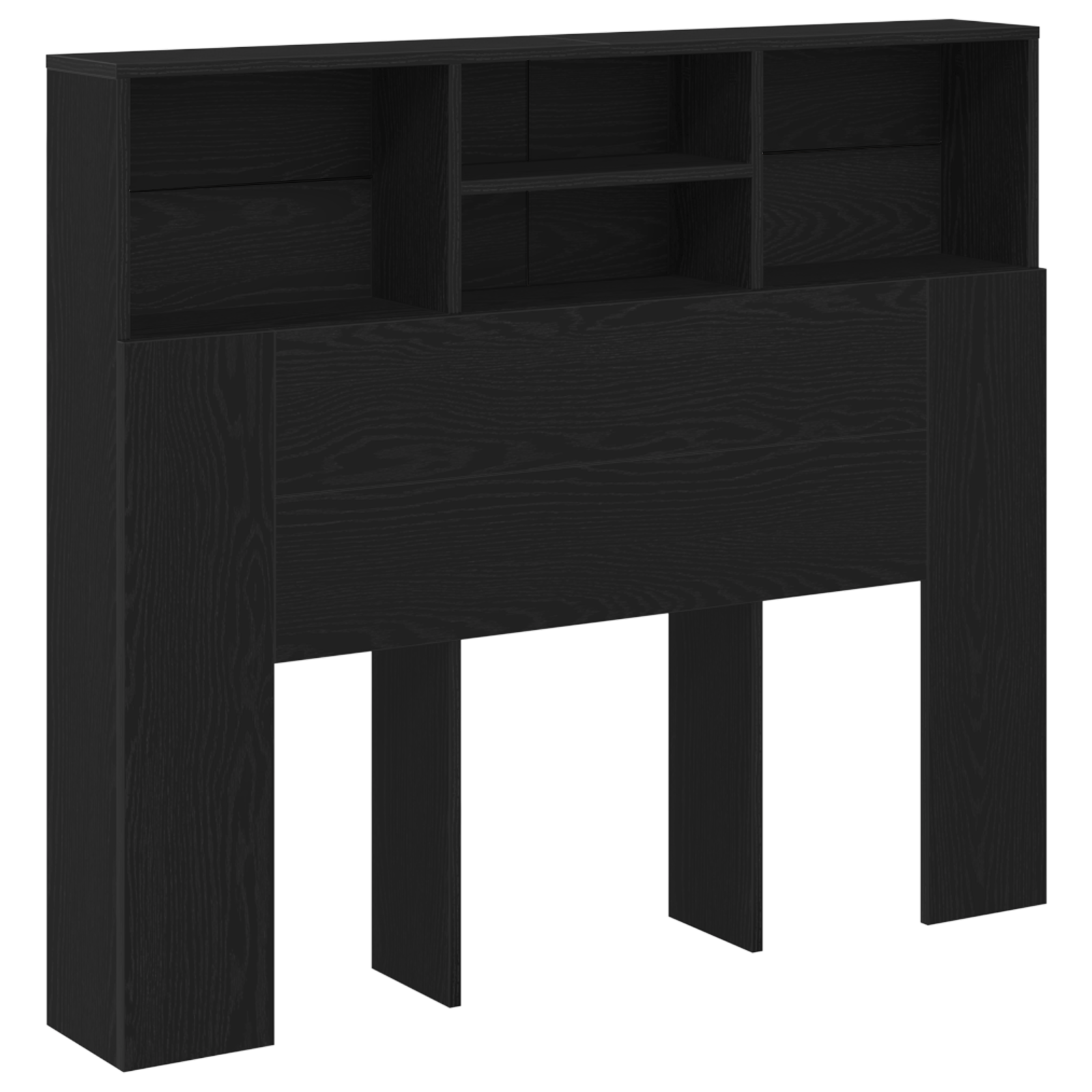 Headboard Cabinet Black Oak 120x19x103.5 cm Engineered Wood - Image 3