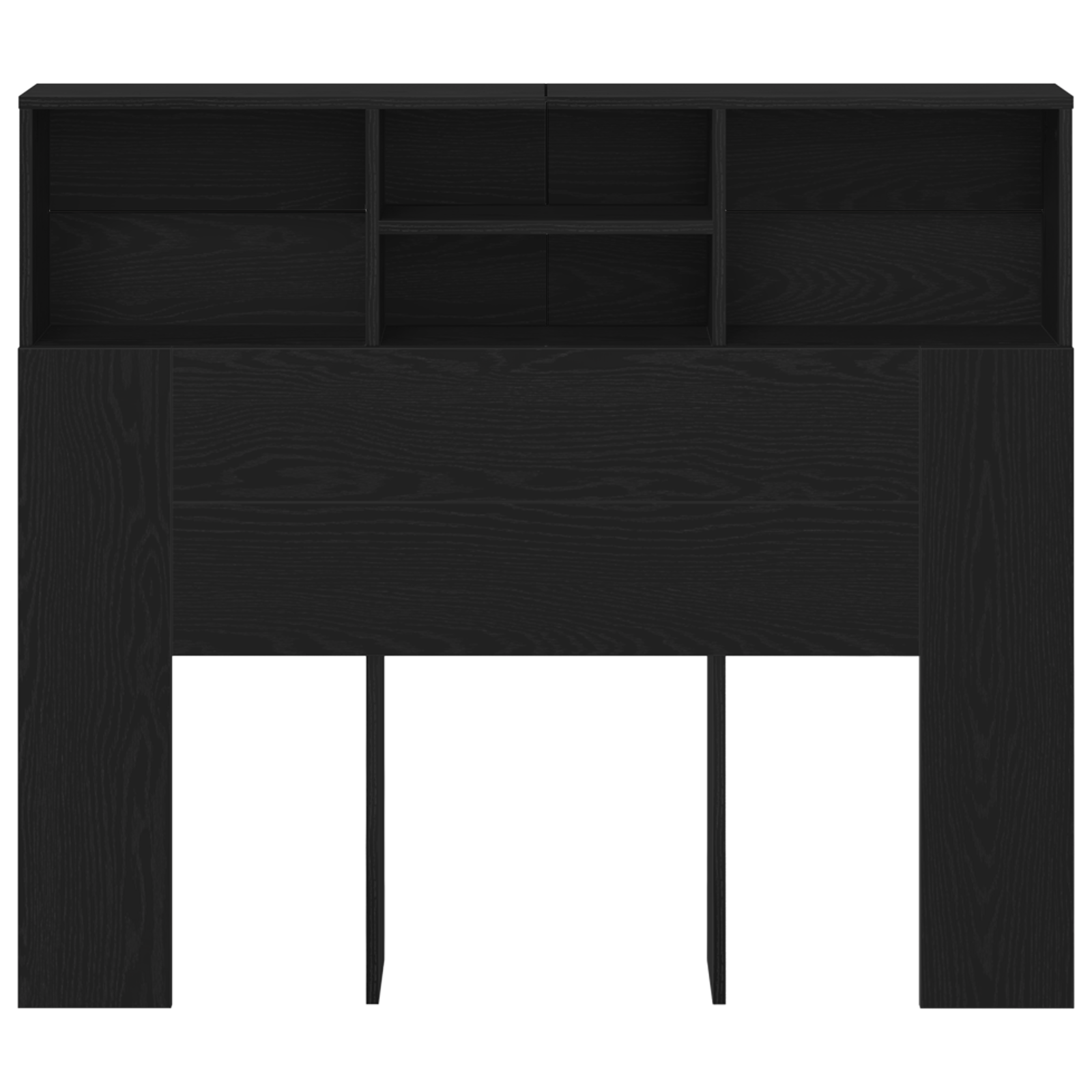 Headboard Cabinet Black Oak 120x19x103.5 cm Engineered Wood - Image 6