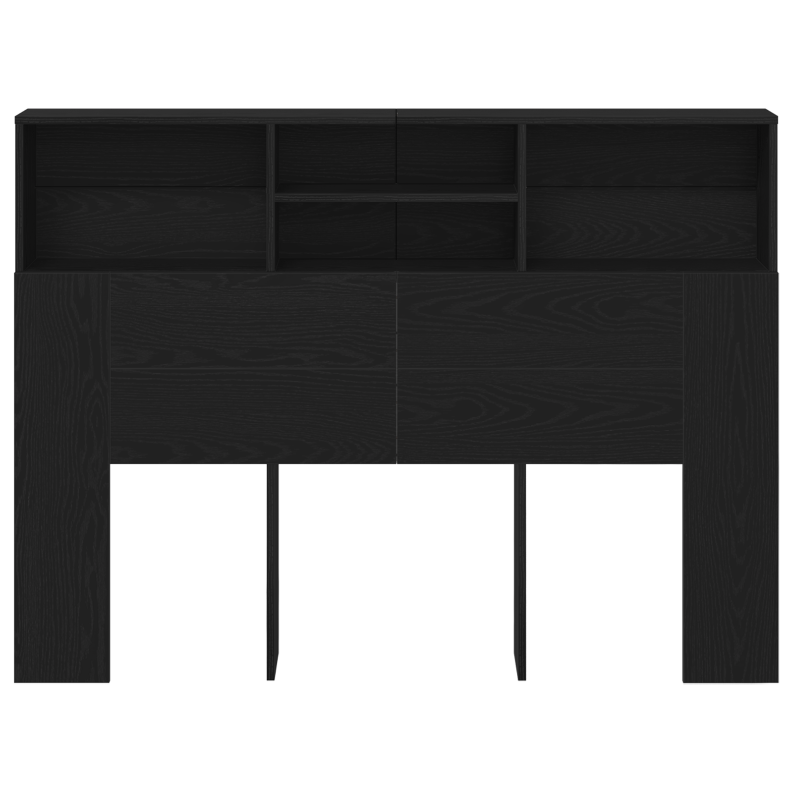 Headboard Cabinet - Black Oak, 140x19x103.5 cm, Made of Engineered Wood - Image 6