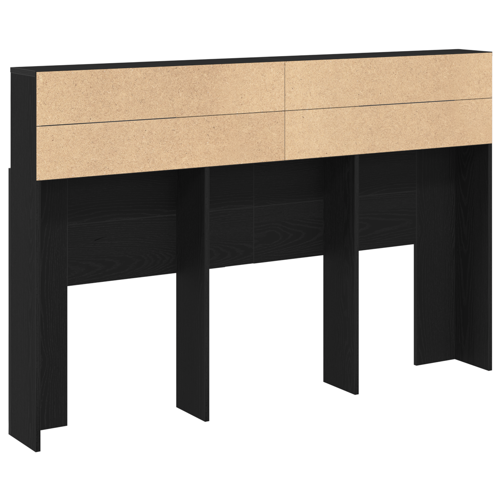 Headboard Cabinet in Black Oak - 160x19x103.5 cm Made from Engineered Wood - Image 5