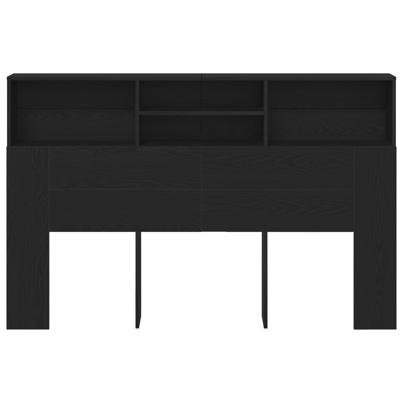Headboard Cabinet in Black Oak - 160x19x103.5 cm Made from Engineered Wood - Image 6