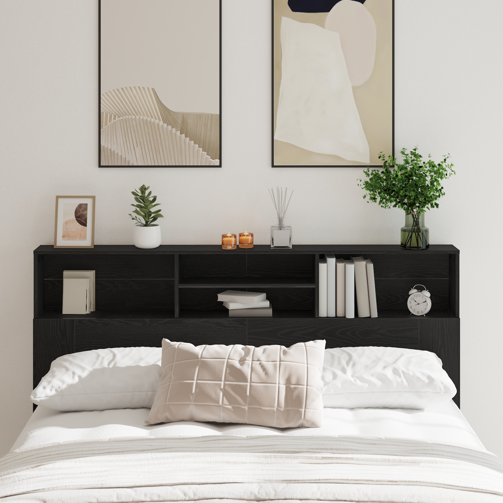 Headboard Cabinet Black Oak 180x19x103,5 cm