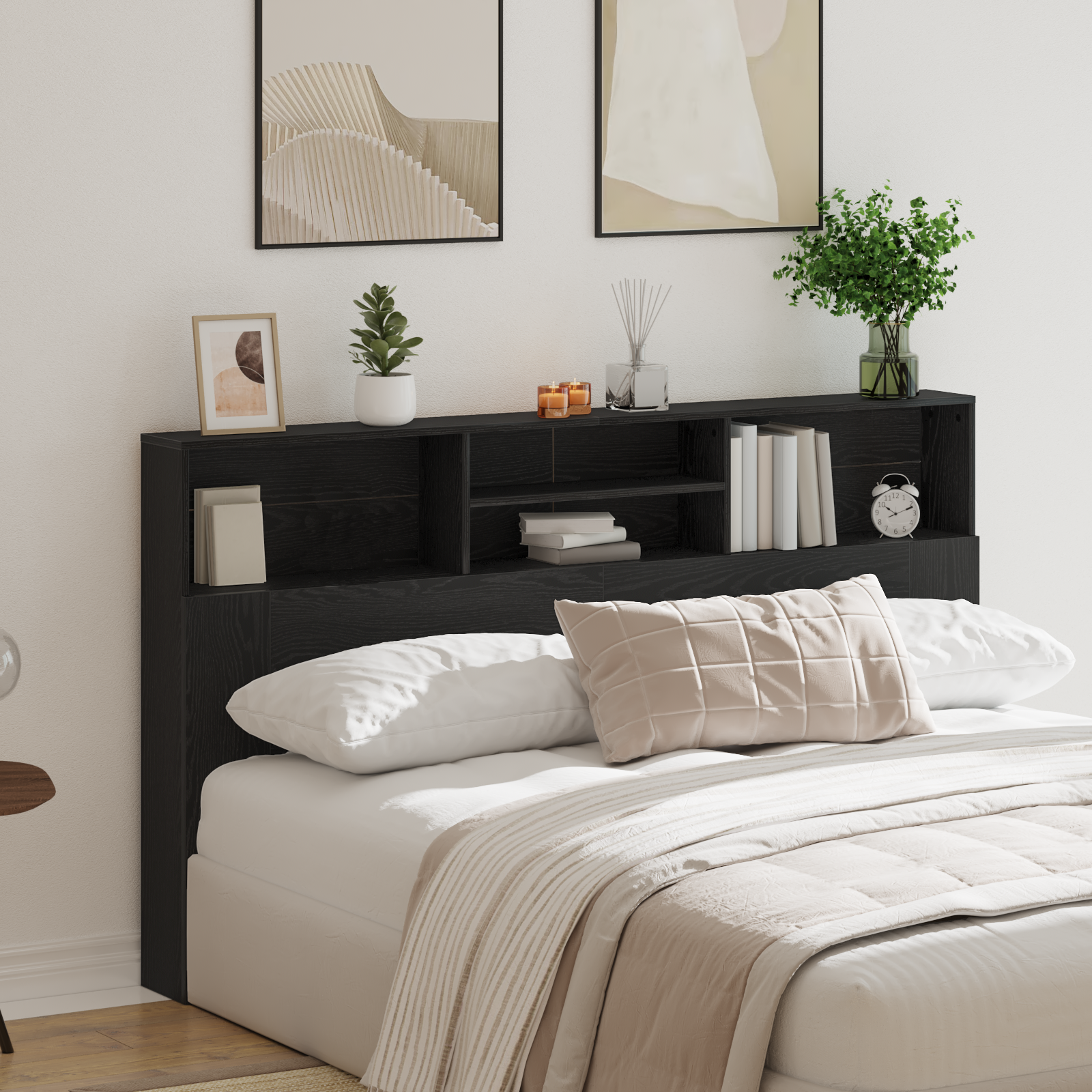 Headboard Cabinet Black Oak 180x19x103,5 cm - Image 4