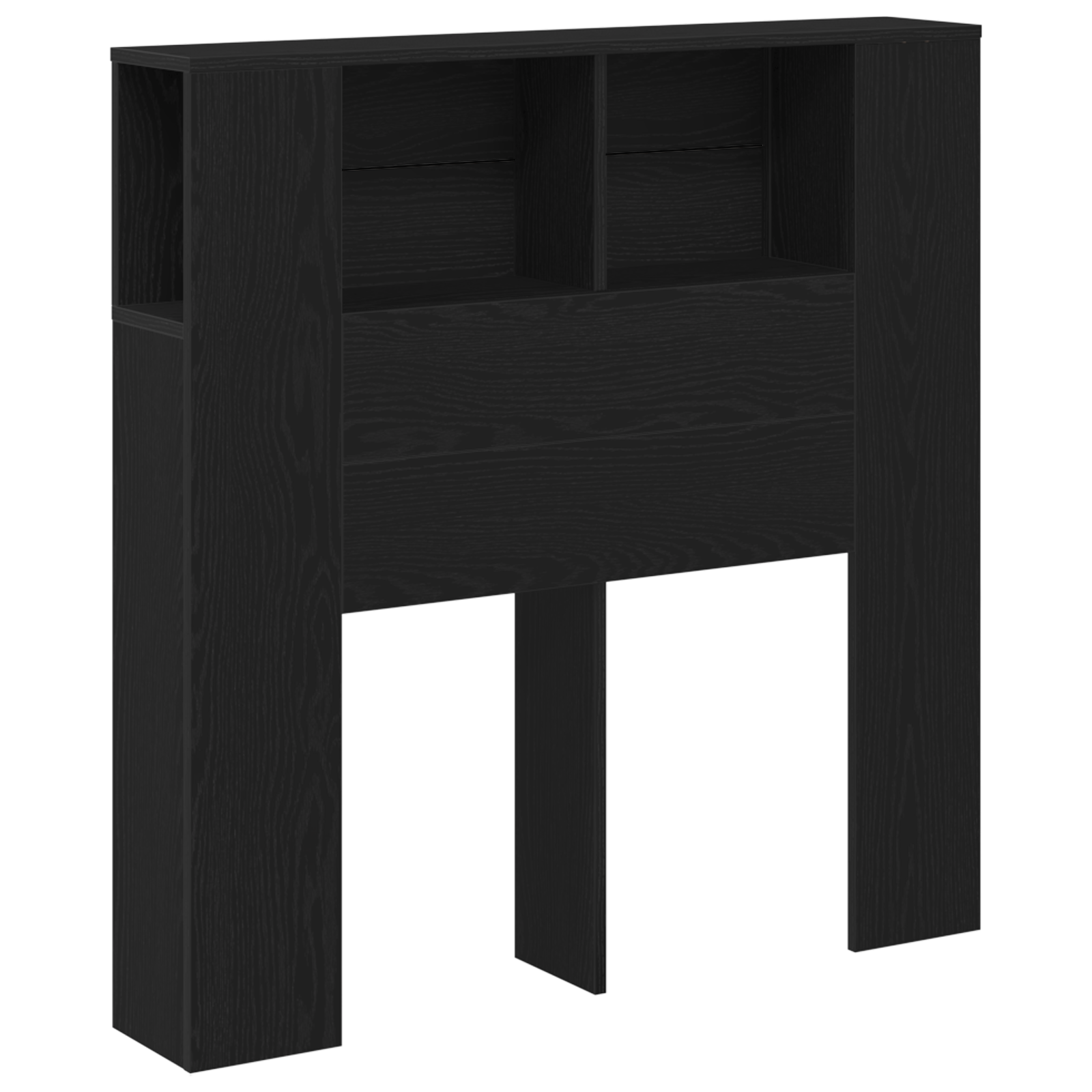 Headboard Cabinet Black Oak 100x19x104.5 cm Made of Engineered Wood - Image 3