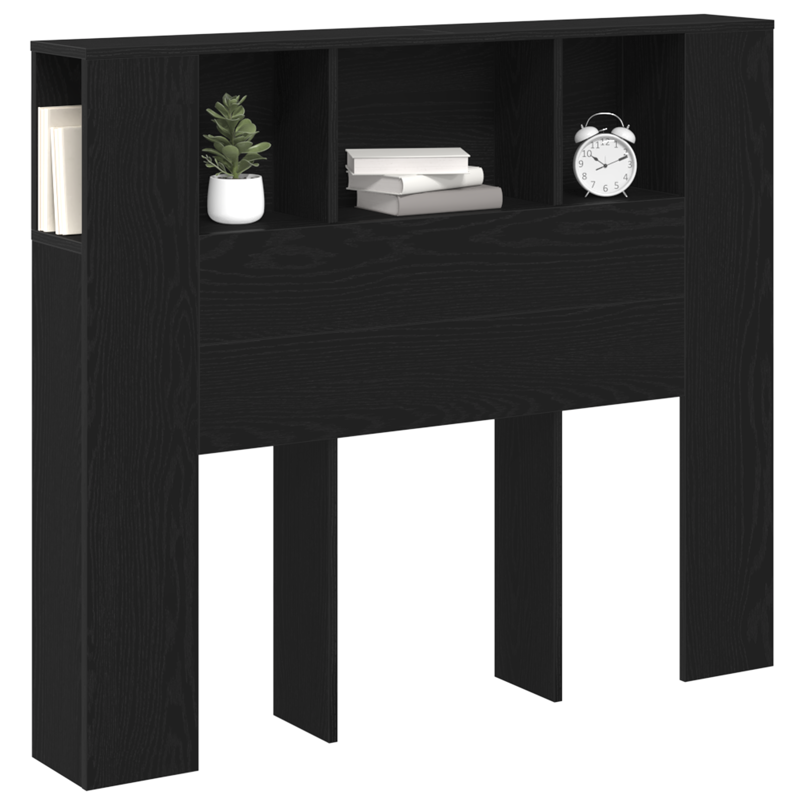 Headboard Cabinet Black Oak 120x19x104,5 cm Engineered Wood - Image 2