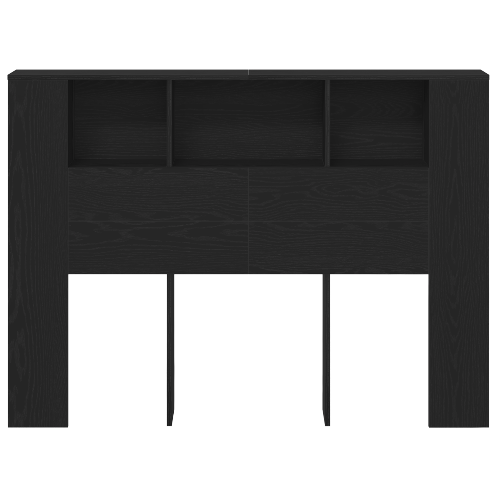 Black Oak Headboard Cabinet - 140x19x104.5 cm - Made from Engineered Wood - Image 5