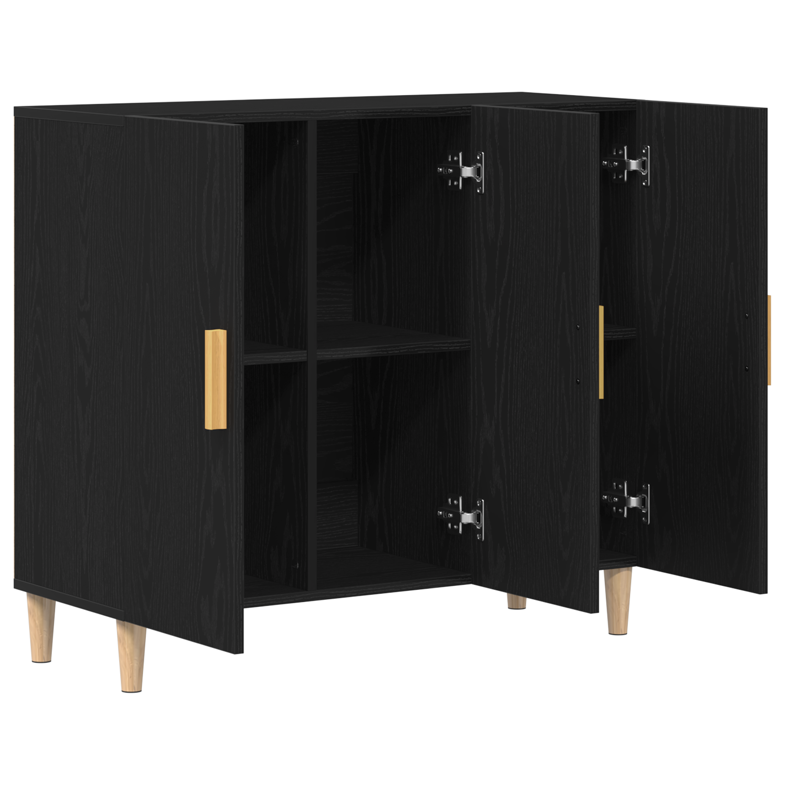 Black Oak Sideboard 90x34x80 cm Made from Engineered Wood - Image 5