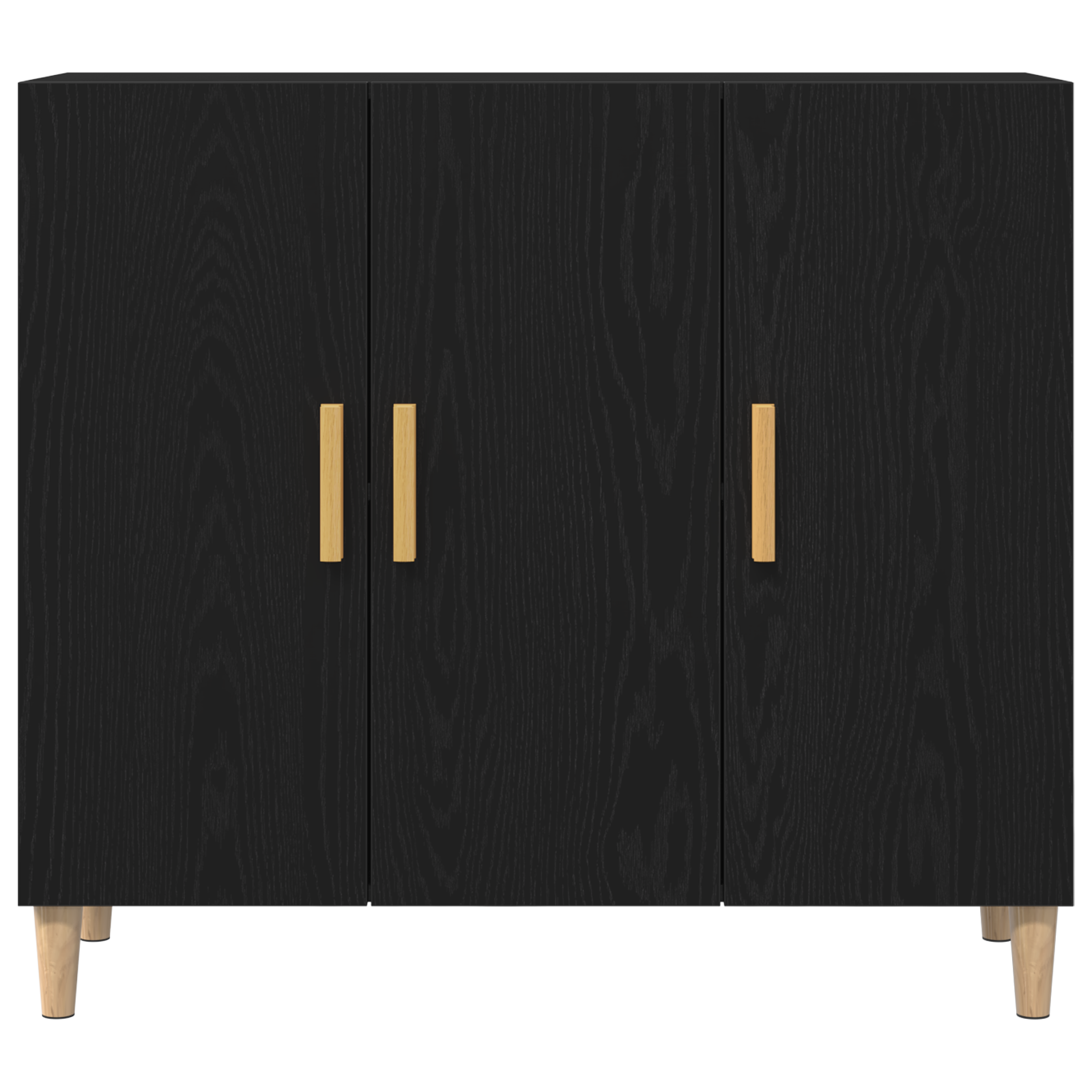 Black Oak Sideboard 90x34x80 cm Made from Engineered Wood - Image 7