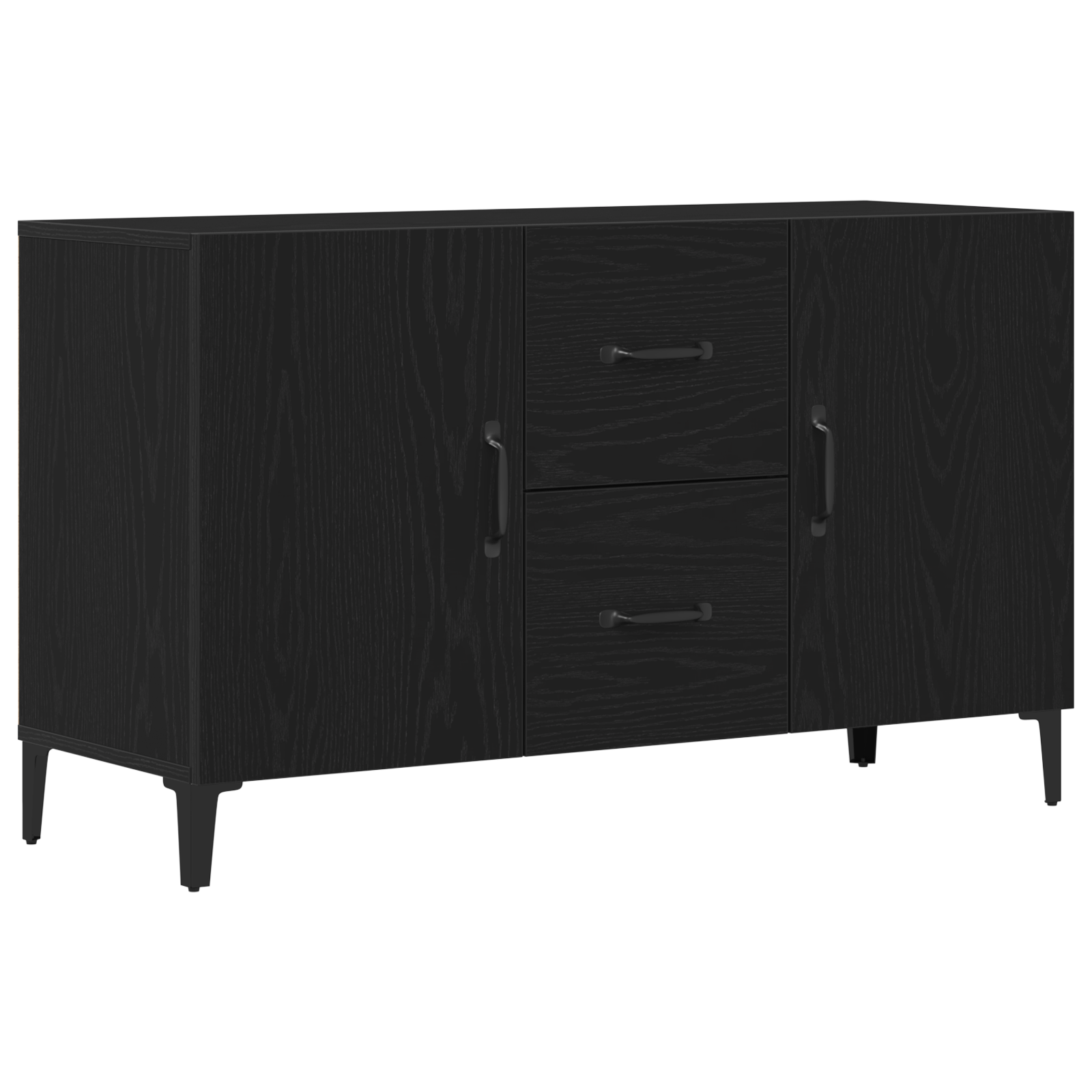Black Oak Sideboard - 100 x 36 x 60 cm - Made of Engineered Wood - Image 2