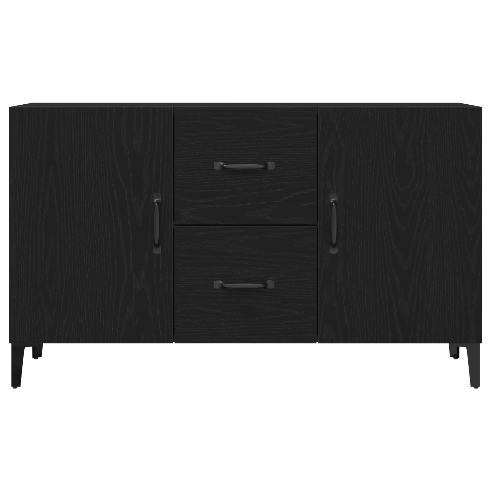 Black Oak Sideboard - 100 x 36 x 60 cm - Made of Engineered Wood - Image 7