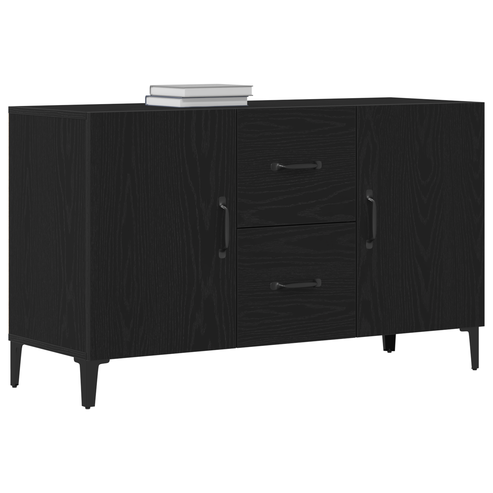Black Oak Sideboard - 100 x 36 x 60 cm - Made of Engineered Wood - Image 3