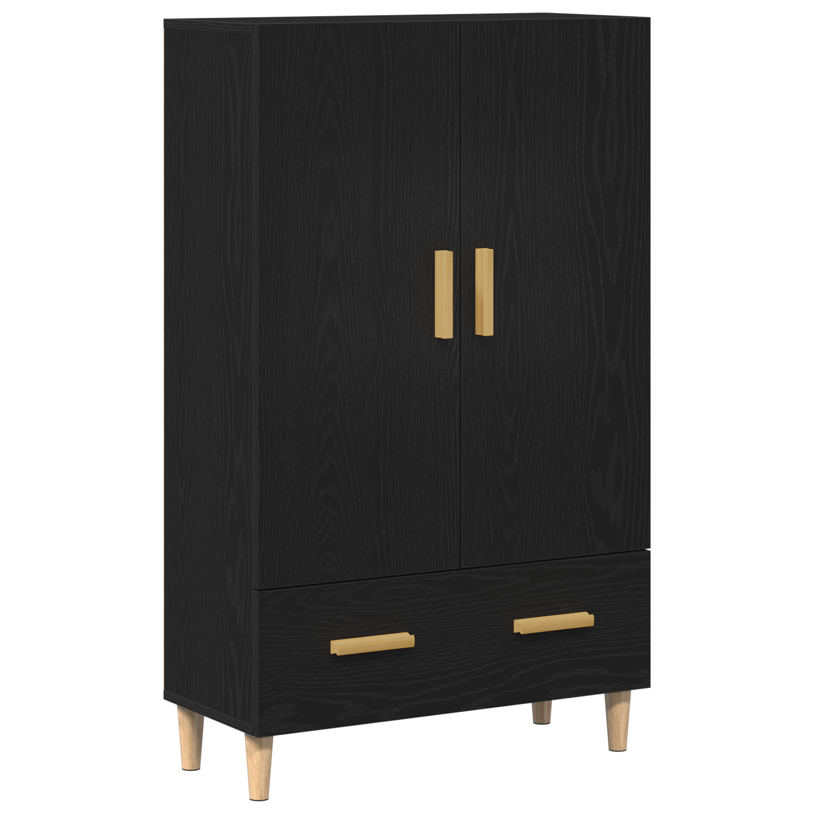 Highboard in Black Oak, 70x31x115 cm, Made from Engineered Wood - Image 2