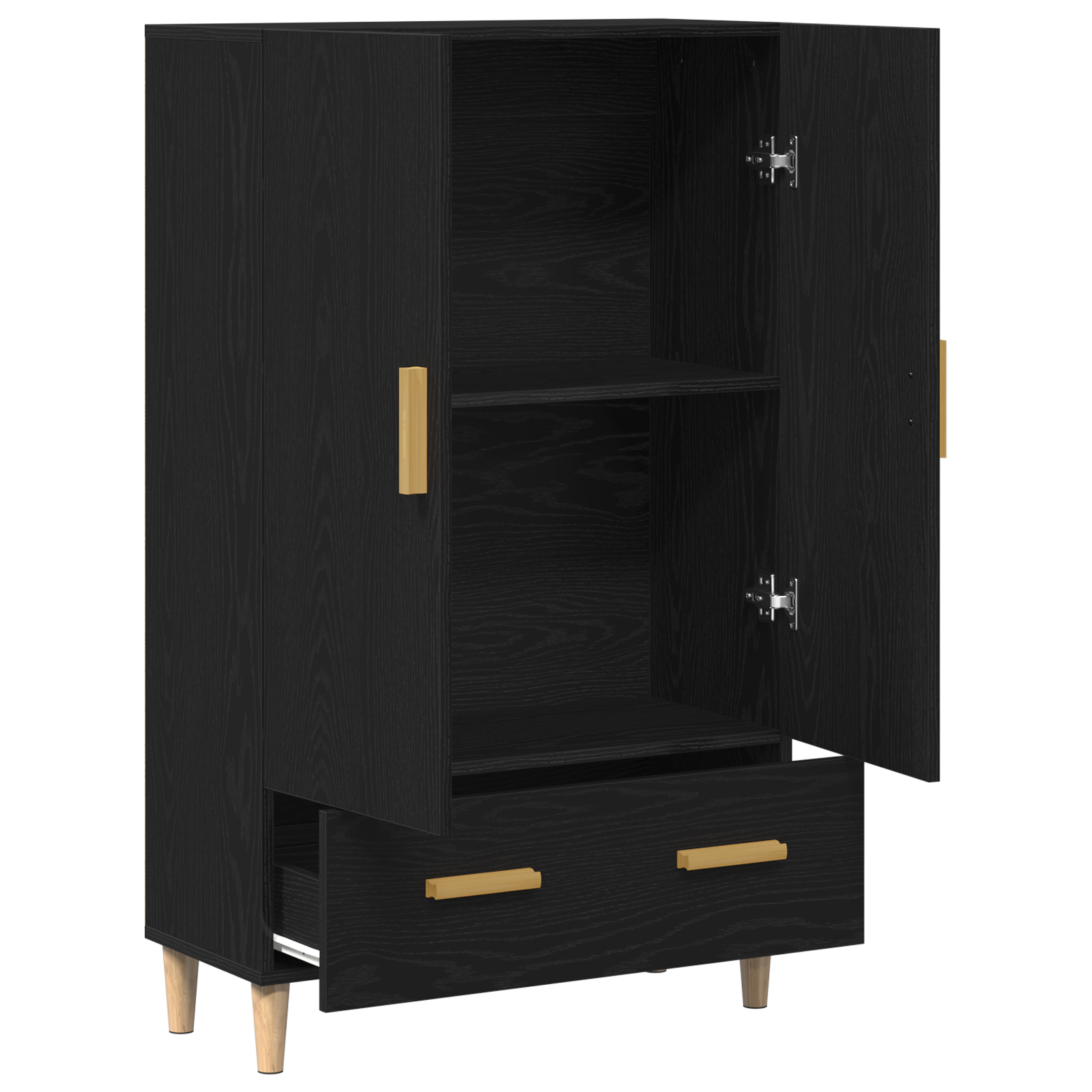 Highboard in Black Oak, 70x31x115 cm, Made from Engineered Wood - Image 5