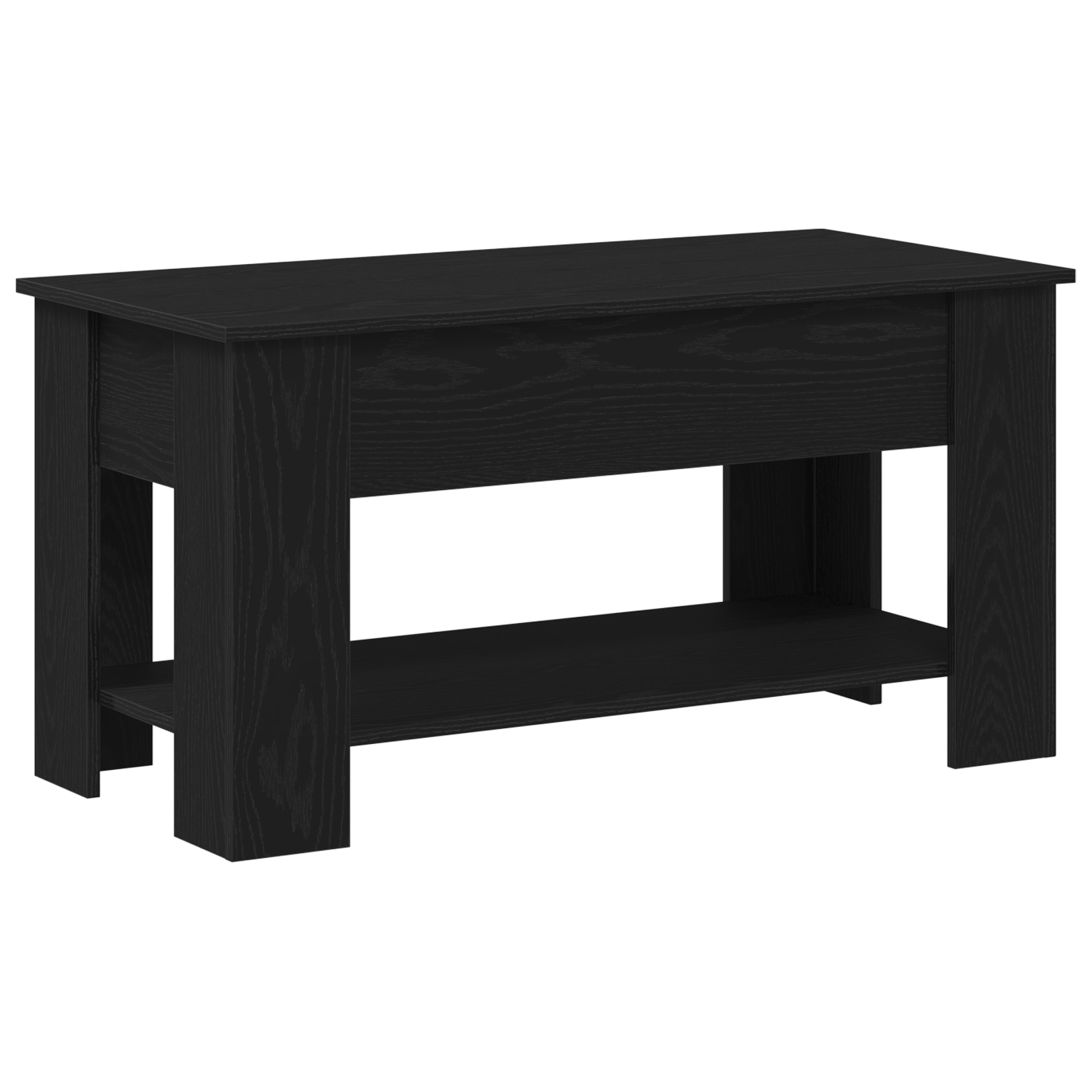 Black Oak Coffee Table - 101x49x52 cm Made from Engineered Wood - Image 2