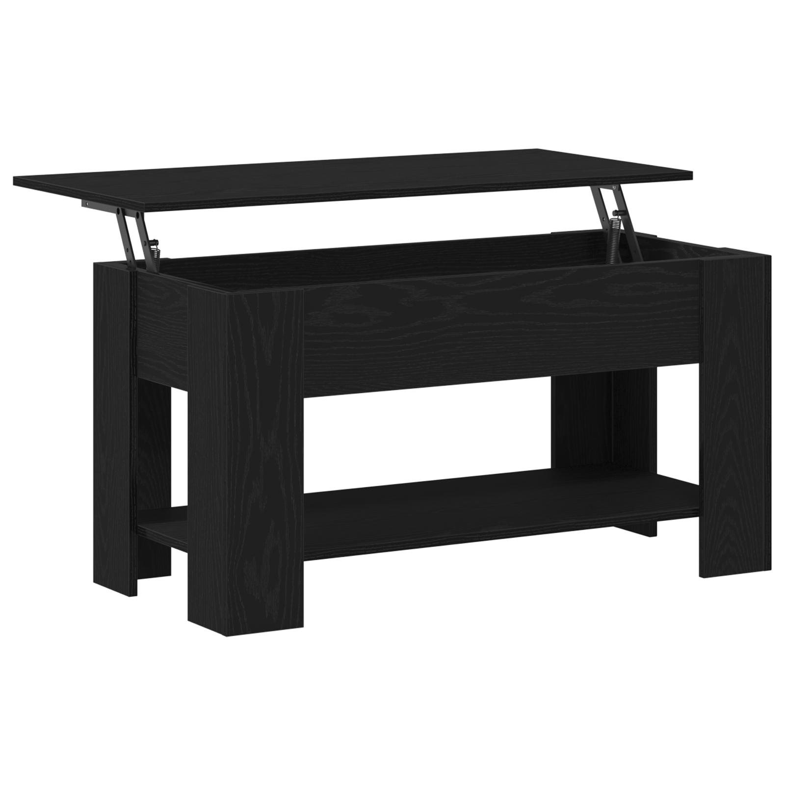 Black Oak Coffee Table - 101x49x52 cm Made from Engineered Wood - Image 5
