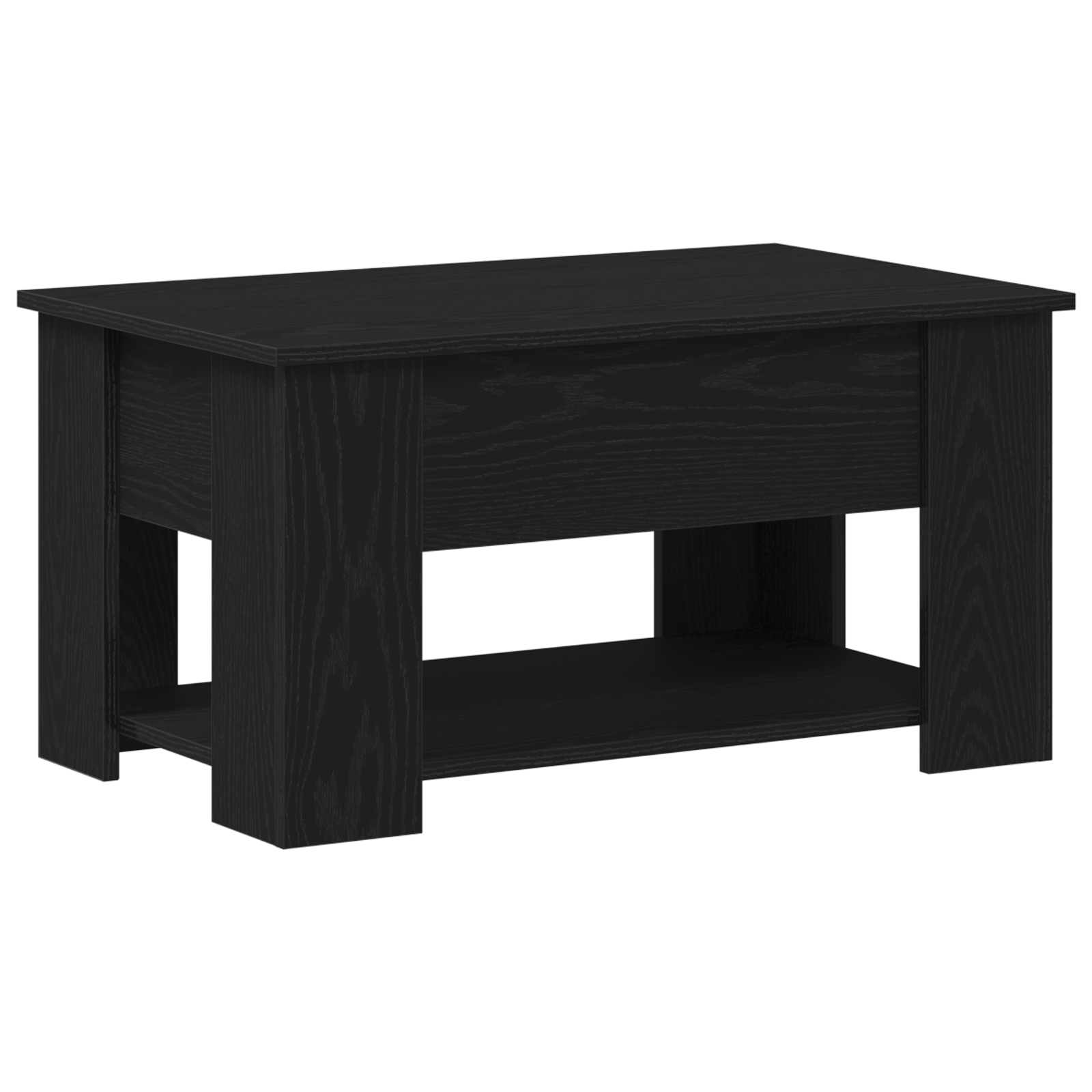 Black Oak Coffee Table 79x49x41 cm Made of Engineered Wood - Image 2